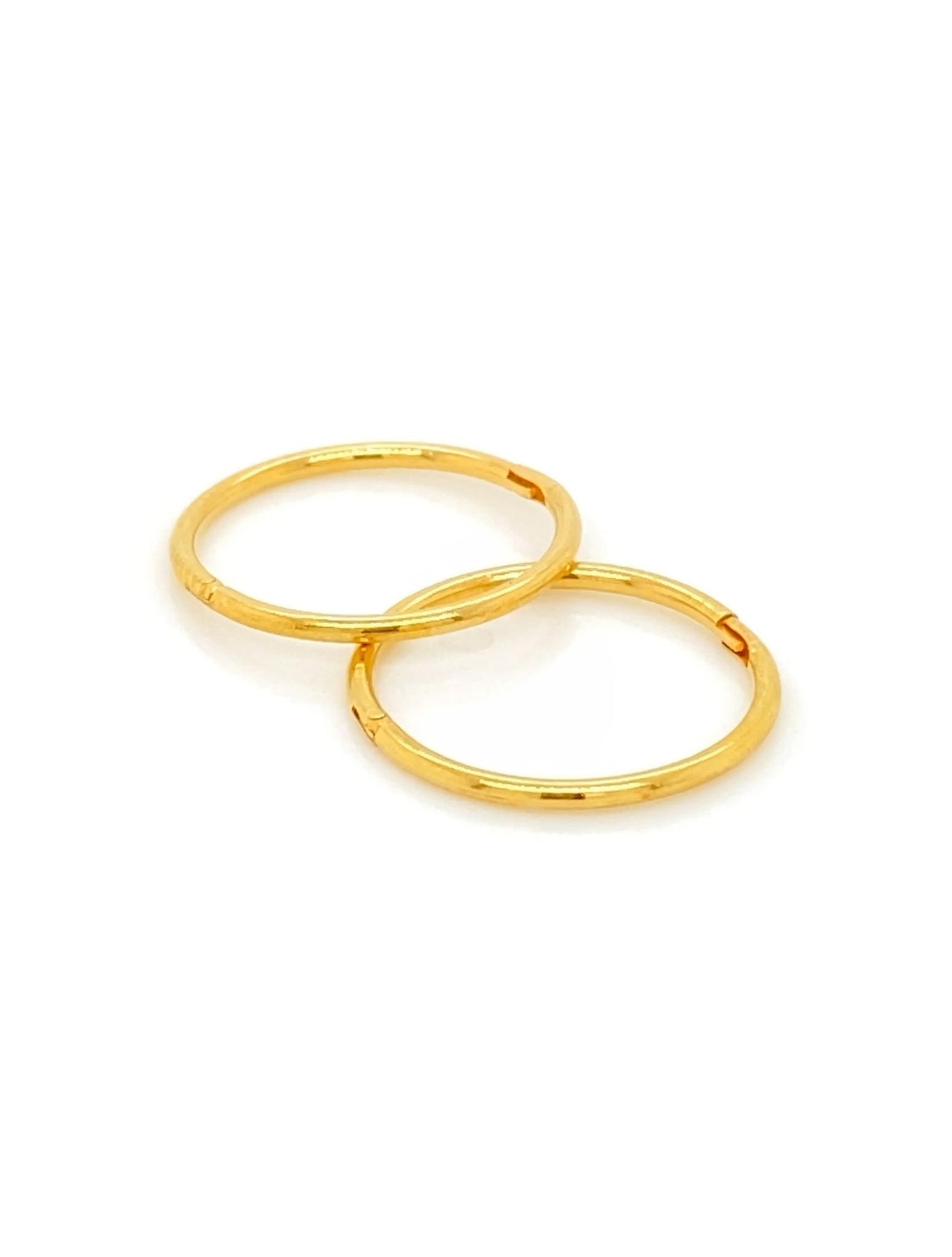 Large Plain Hinged Sleeper Hoop Earrings in 22ct Gold