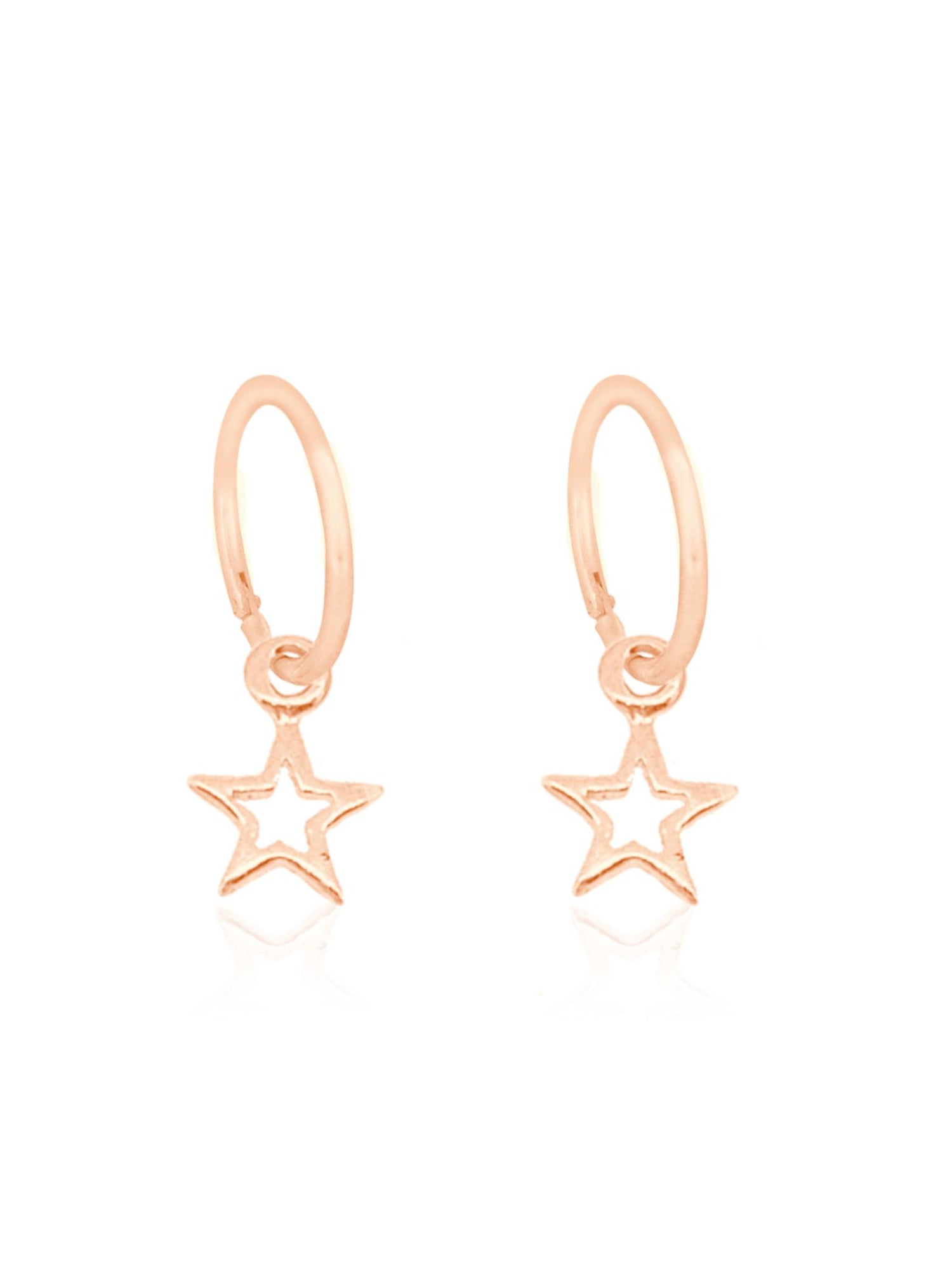 Charms on Sleeper Earrings in 9ct Rose Gold