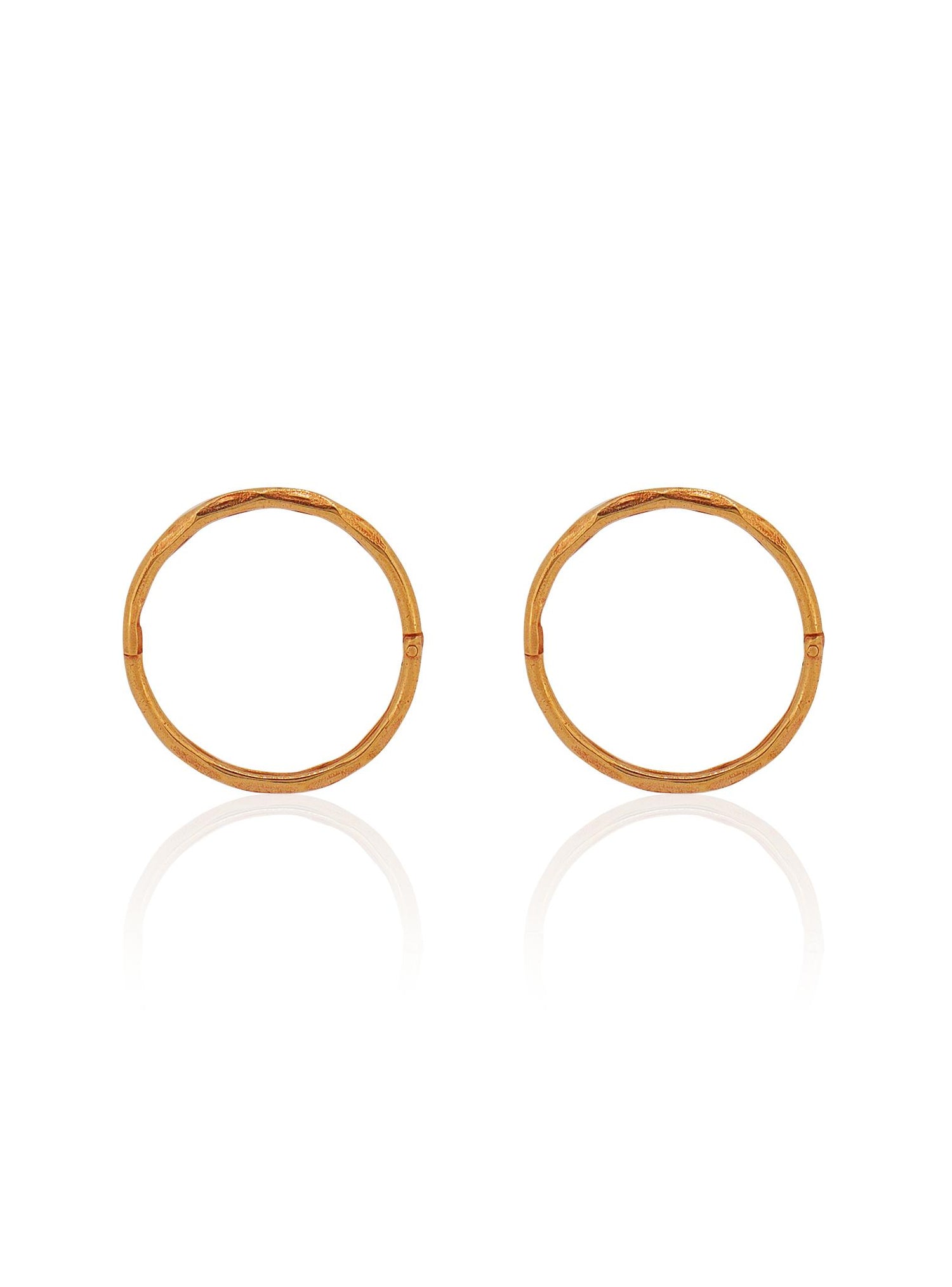 Large Facet Hinged Sleeper Hoop Earrings in 9ct Rose Gold