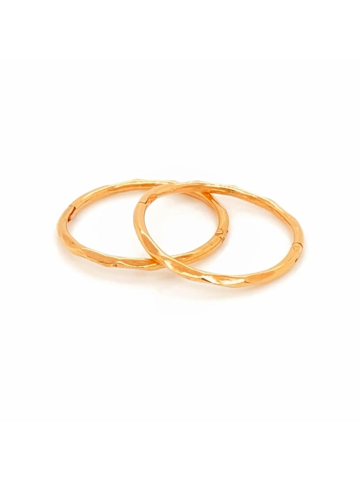 Large Facet Hinged Sleeper Hoop Earrings in 9ct Rose Gold