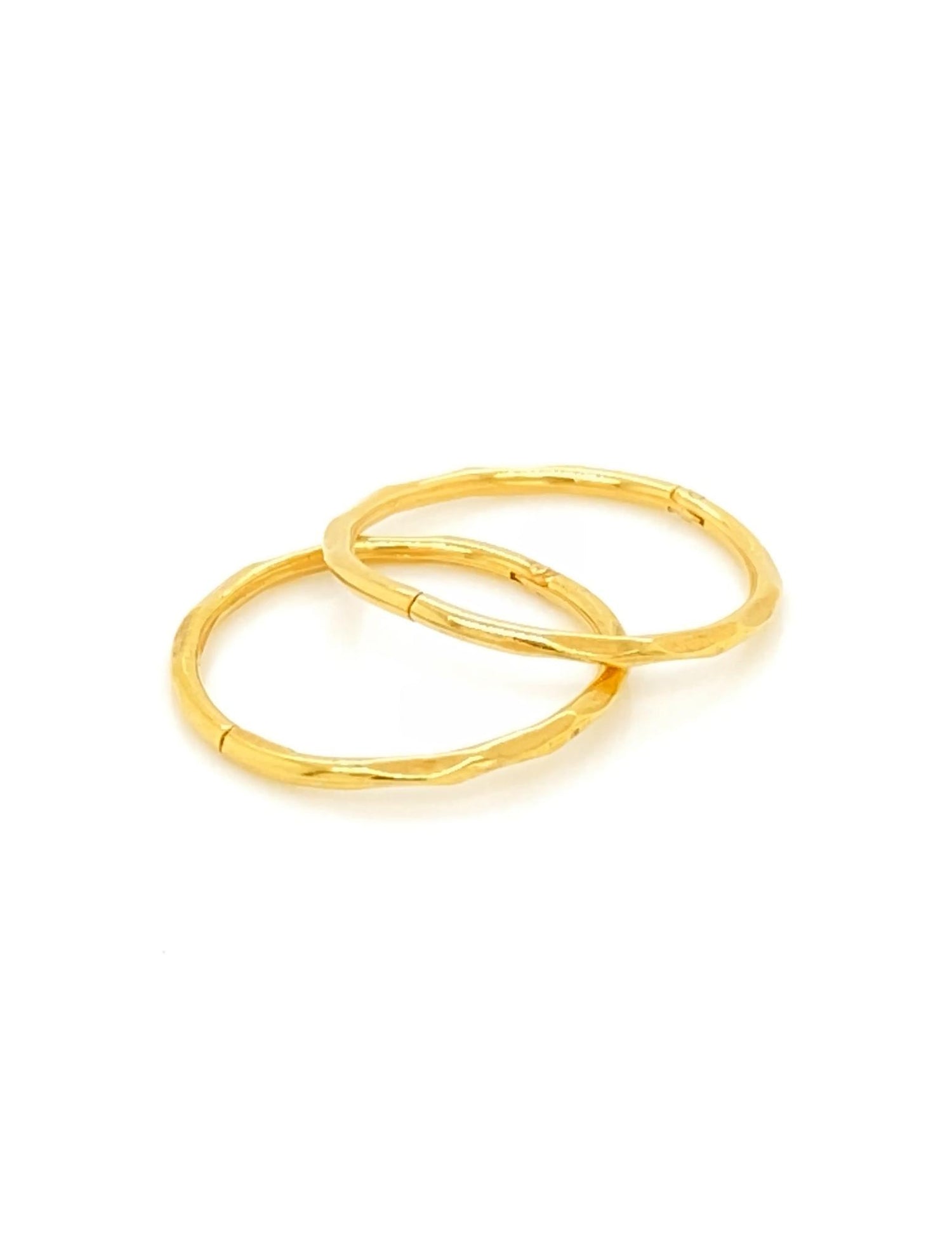 Large Facet Hinged Sleeper Hoop Earrings in 9ct Gold