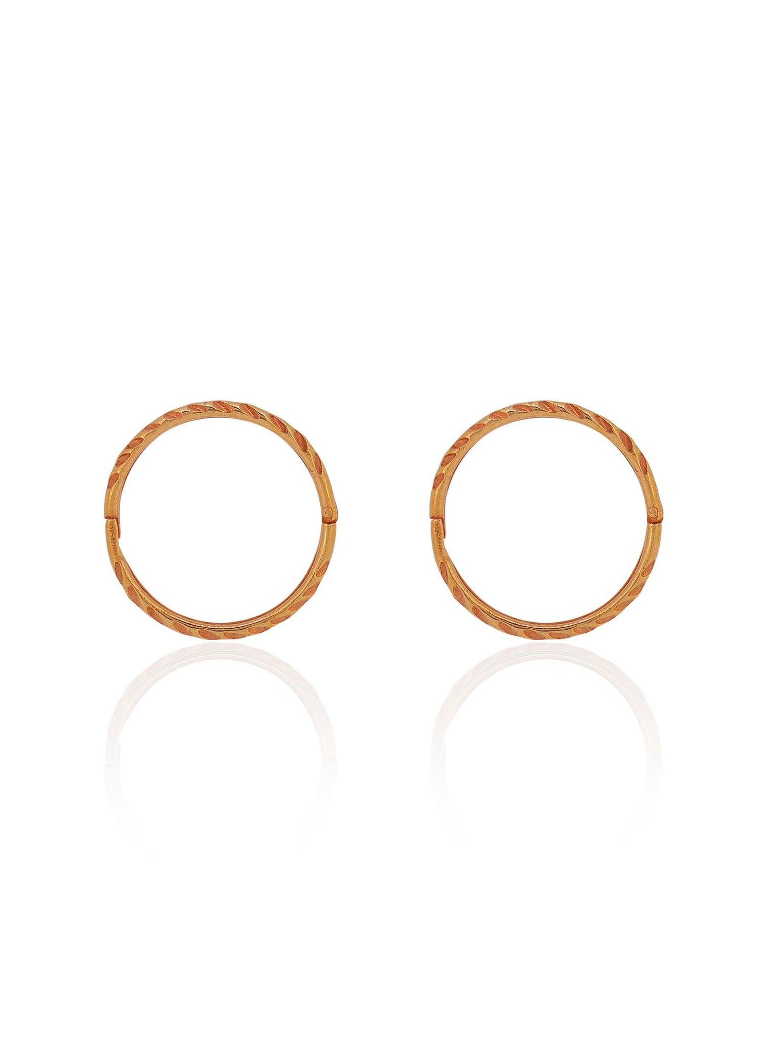 Large Twist Hinged Sleeper Hoop Earrings in 9ct Rose Gold