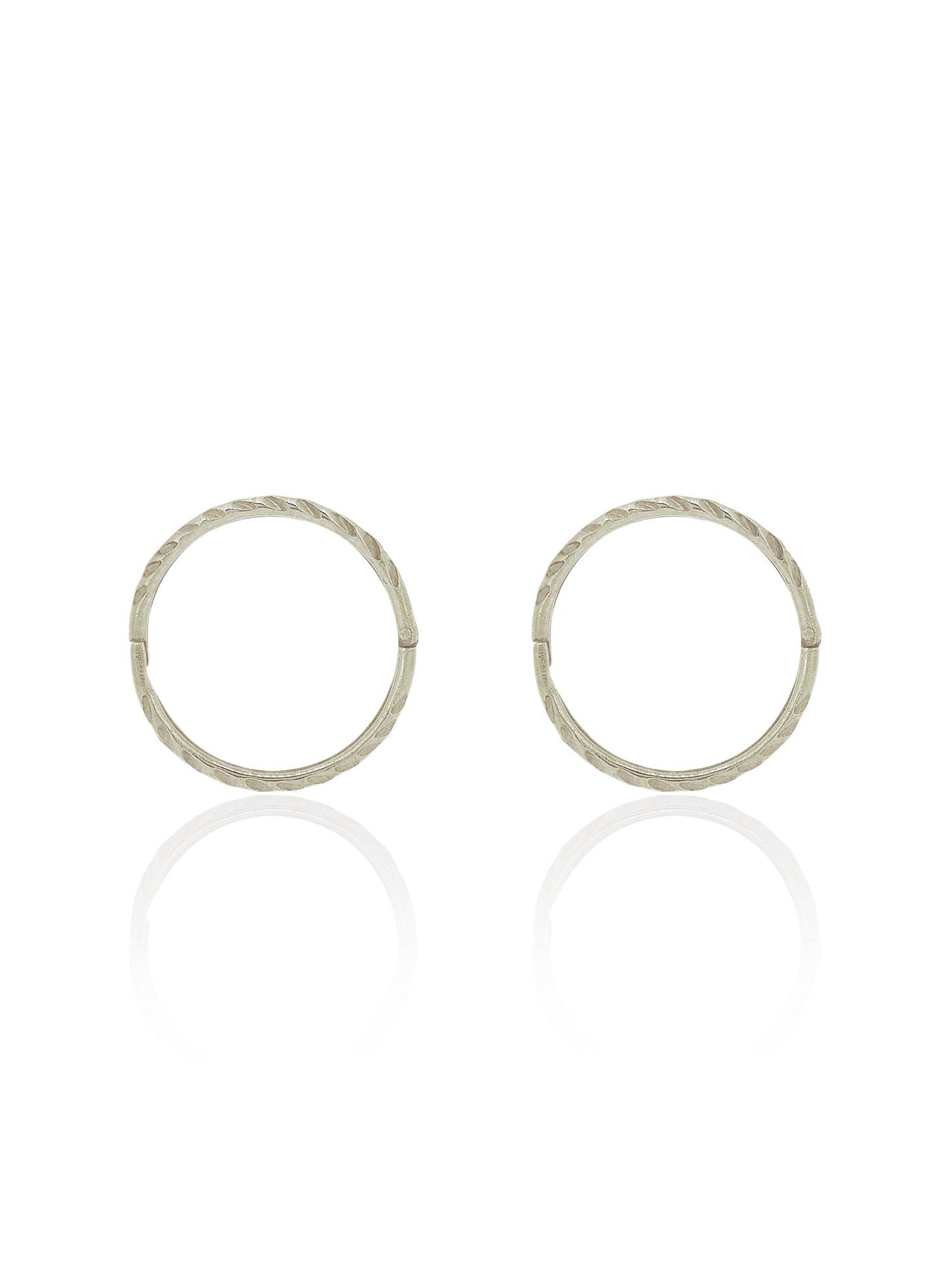 Large Twist Hinged Sleeper Hoop Earrings in 9ct White Gold