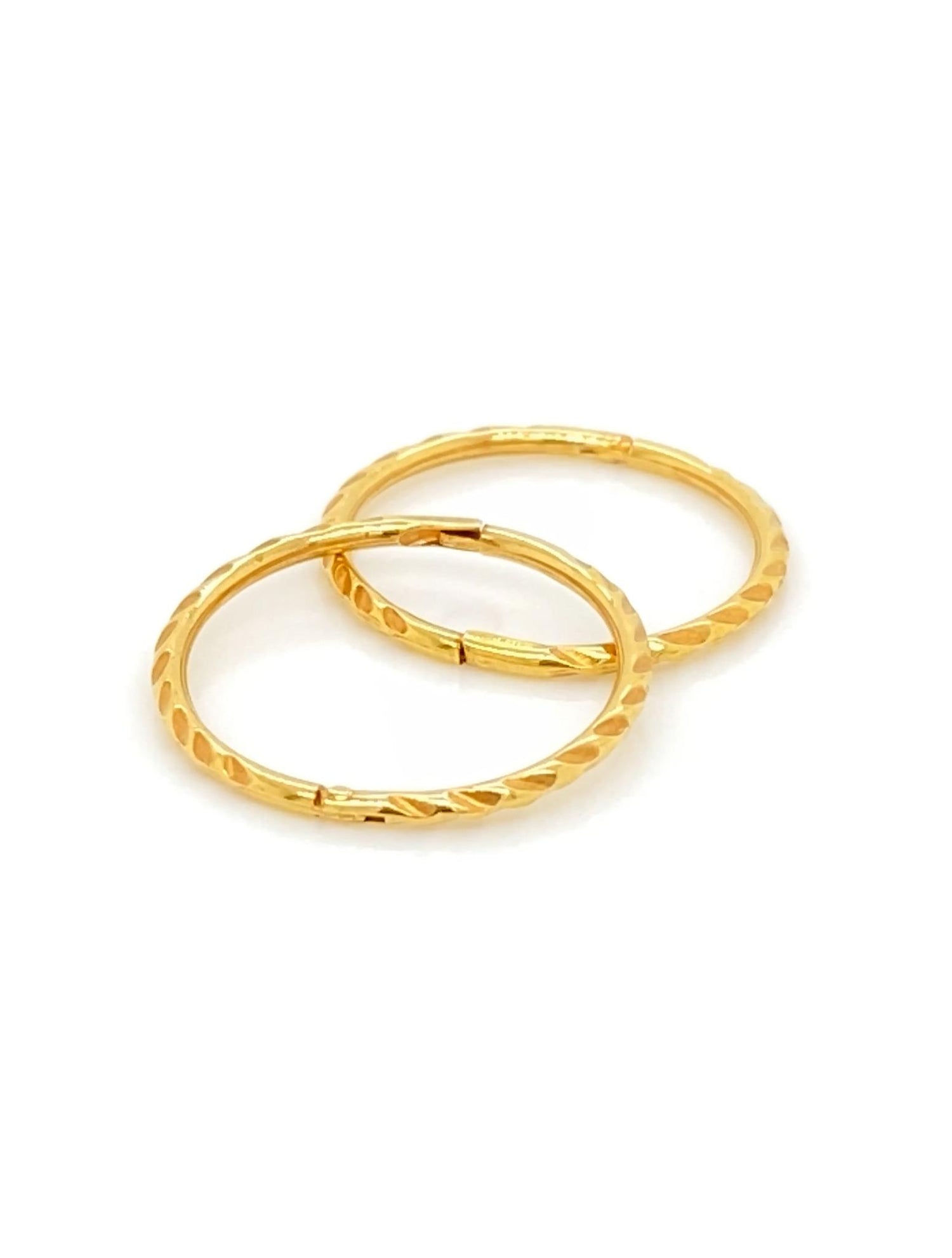 Large Twist Hinged Sleeper Hoop Earrings in 9ct Gold