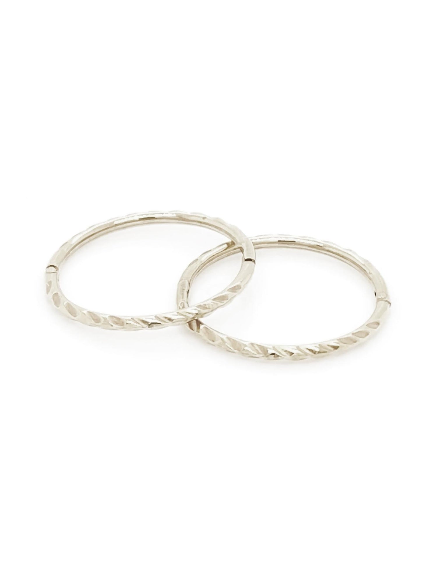 Large Twist Hinged Sleeper Hoop Earrings in Sterling Silver