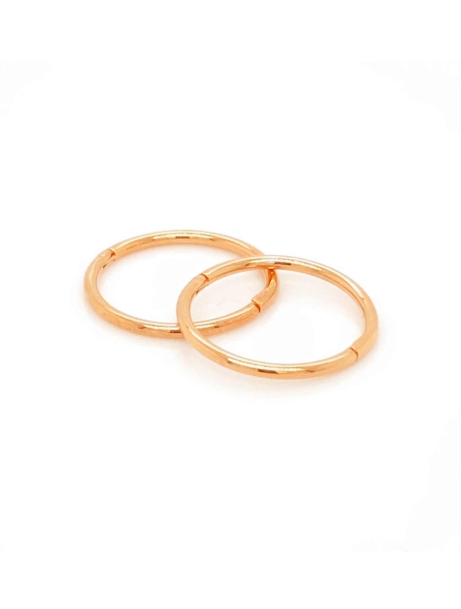 Medium Plain Hinged Sleeper Hoop Earrings in 9ct Rose Gold