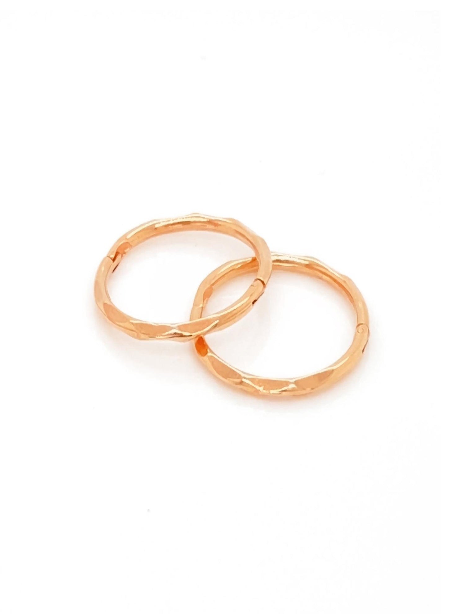 Medium Facet Hinged Sleeper Earrings in 9ct Rose Gold