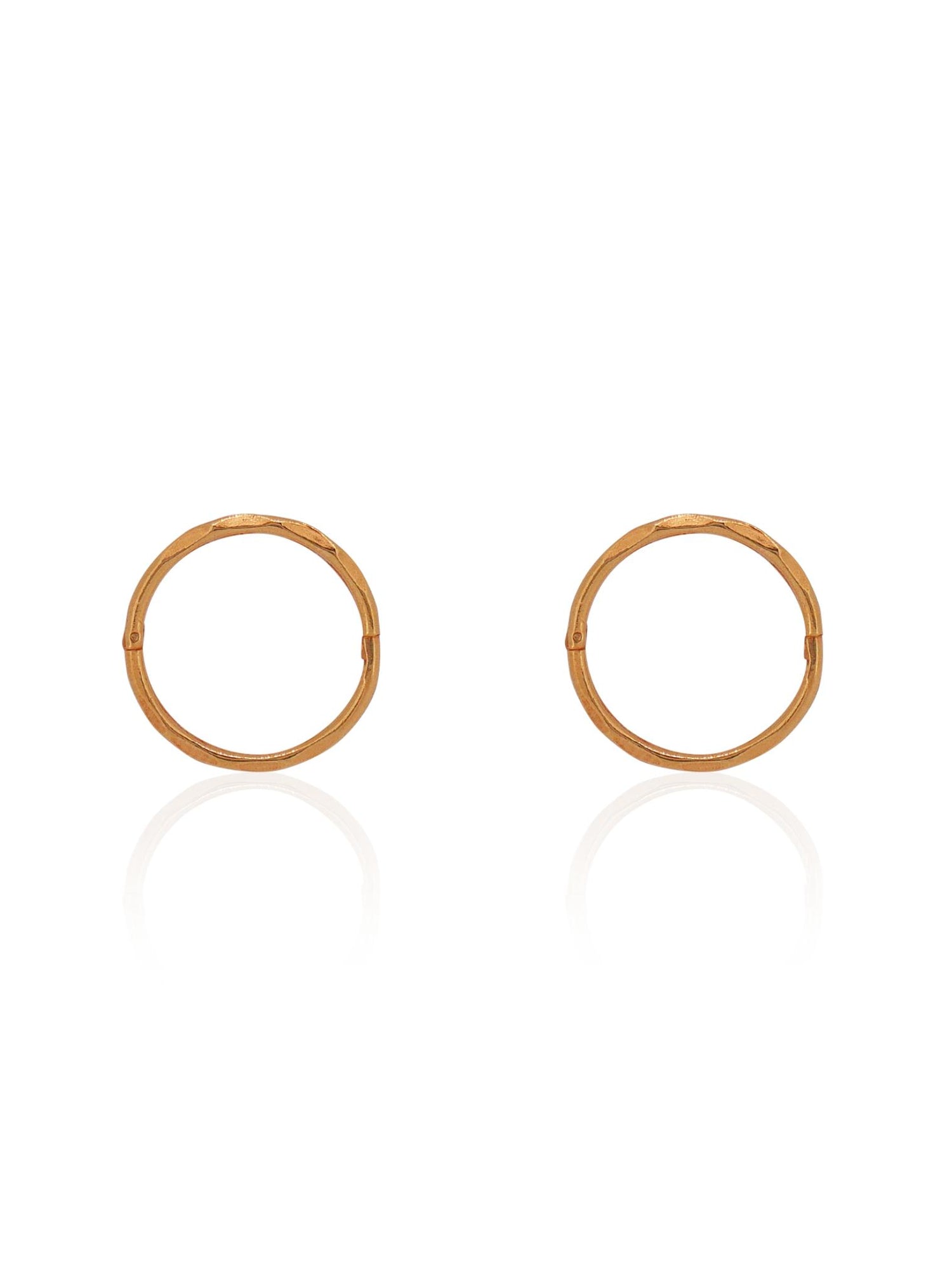 Medium Facet Hinged Sleeper Earrings in 14ct Rose