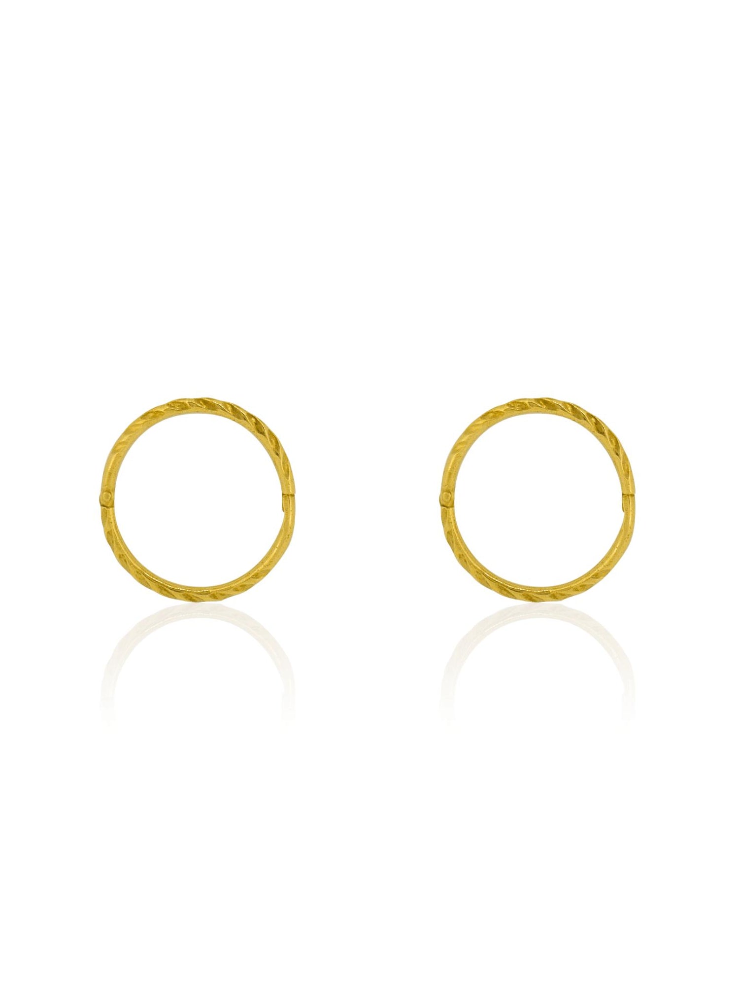 Medium Twist Hinged Sleeper Earrings in 9ct Gold