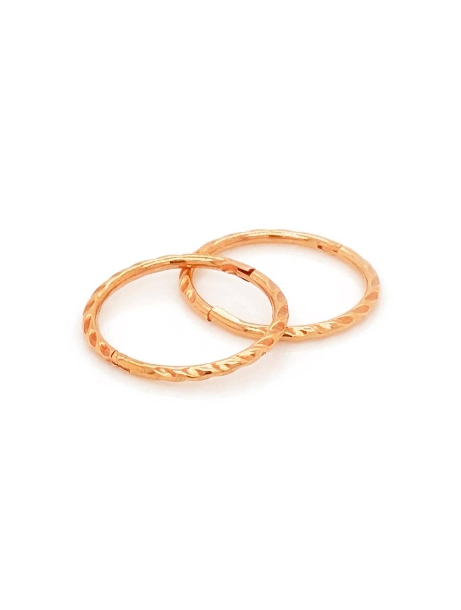 Medium Twist Hinged Sleeper Earrings in 14ct Rose