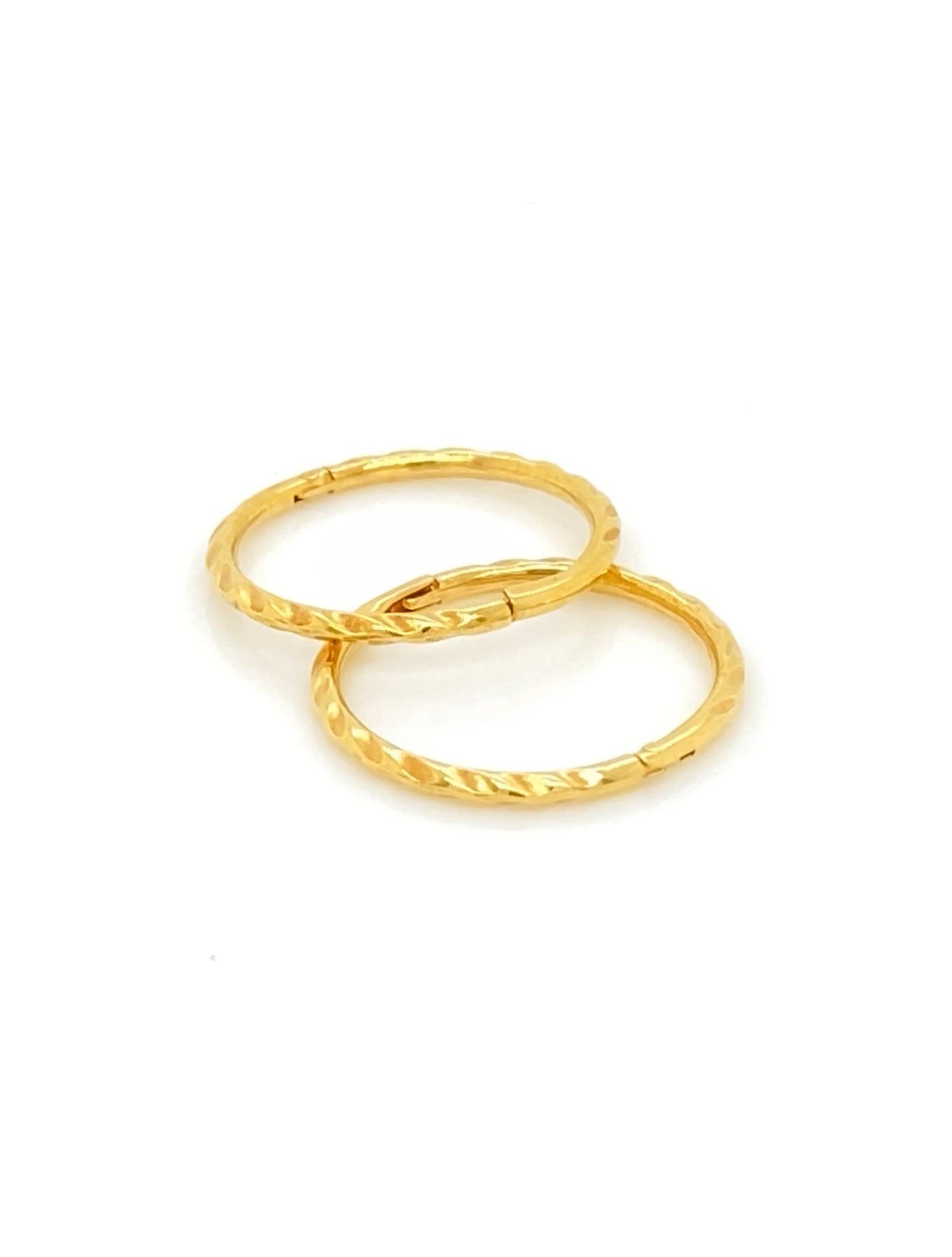 Medium Twist Hinged Sleeper Earrings in 22ct Gold