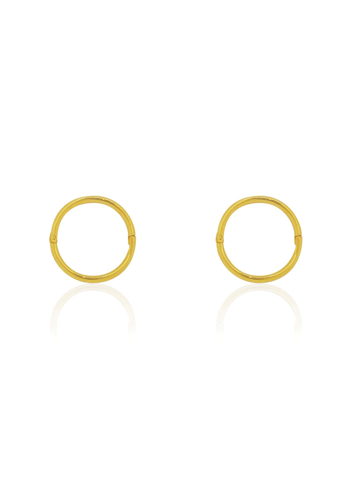 Small Plain Hinged Sleeper Hoop Earrings in 9ct Gold