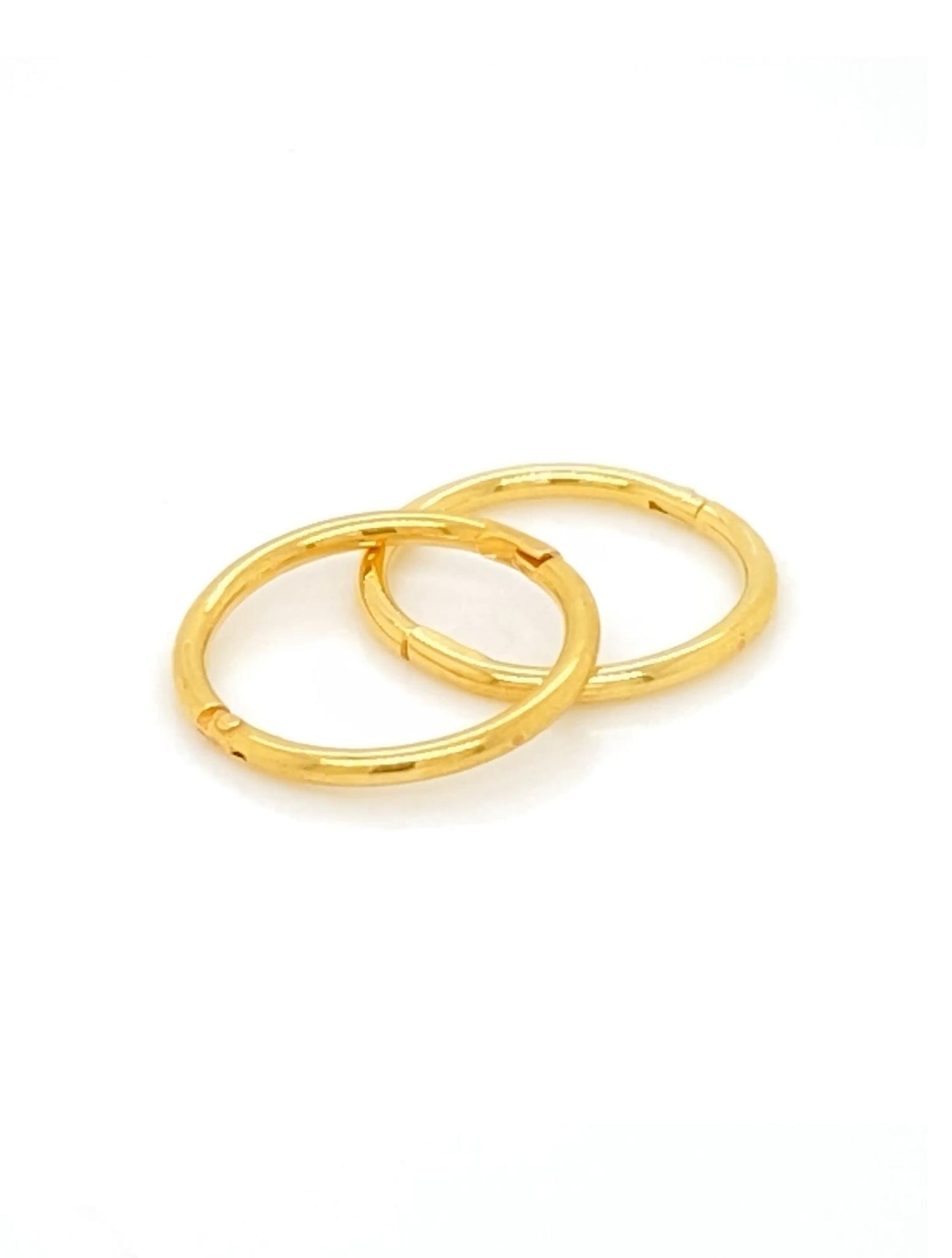 Small Plain Hinged Sleeper Hoop Earrings in 9ct Gold