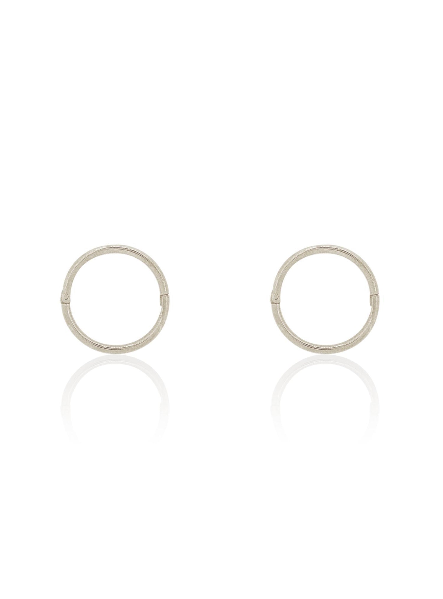 Small Plain Hinged Sleeper Hoop Earrings in Sterling Silver