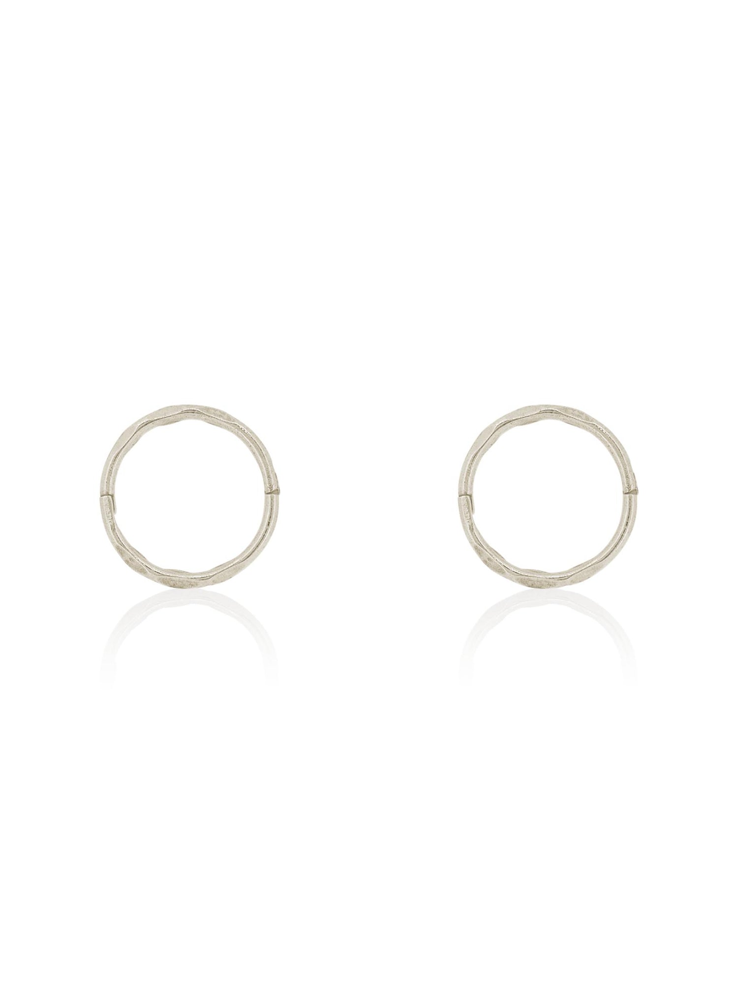 Small Facet Hinged Sleeper Hoop Earrings in 9ct White Gold