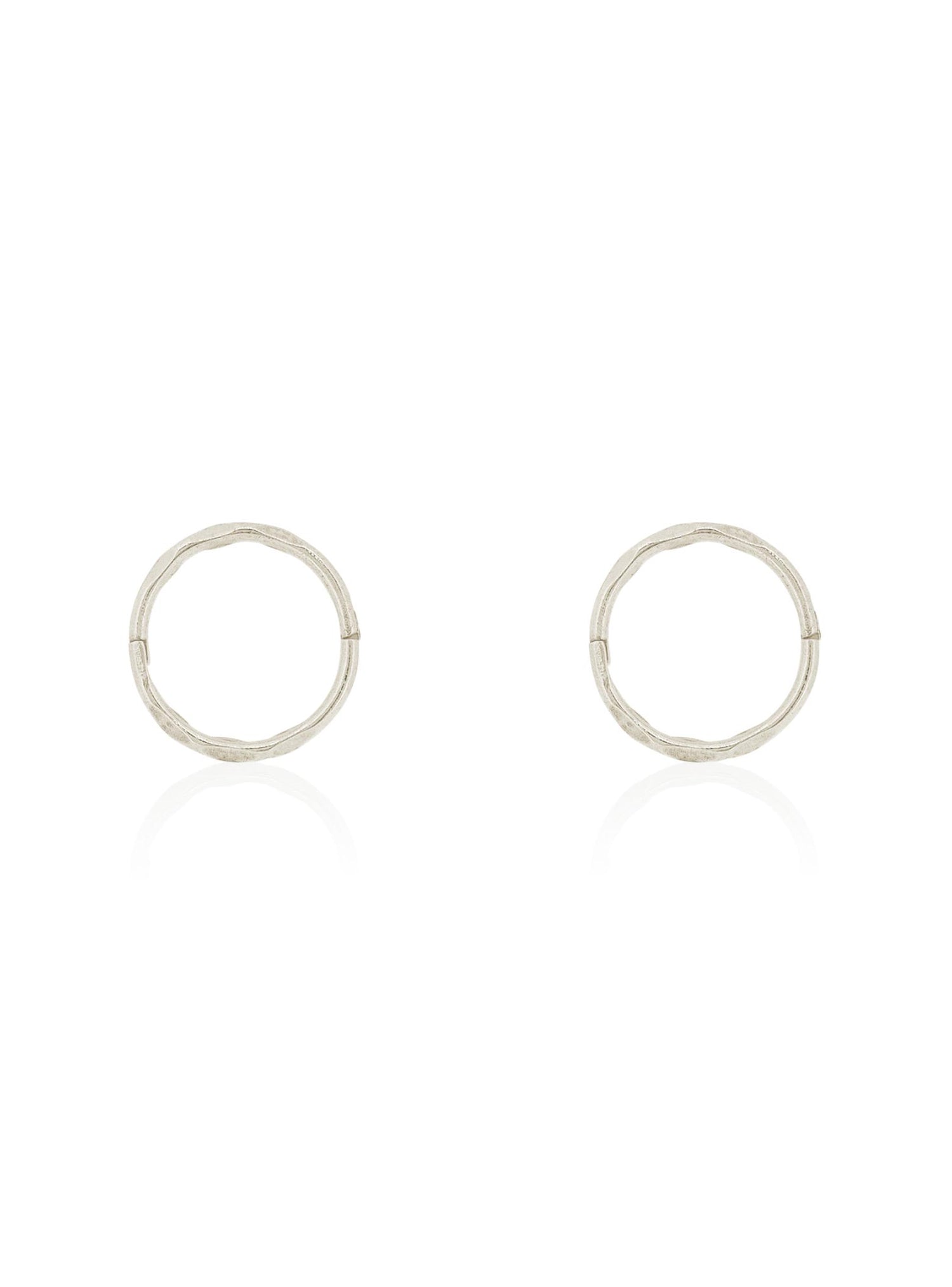 Small Facet Hinged Sleeper Hoop Earrings in Sterling Silver