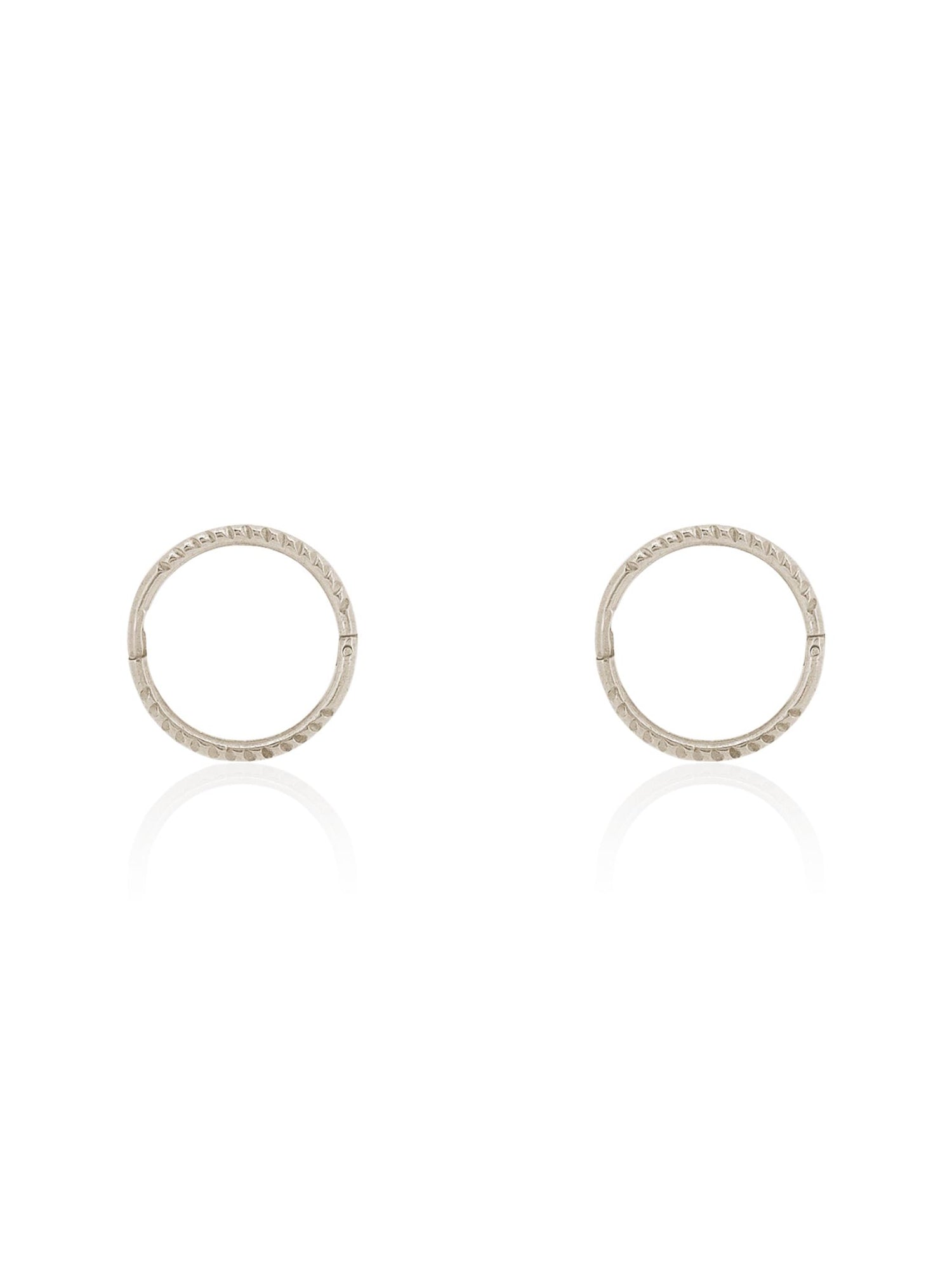Small Twist Hinged Sleeper Hoop Earrings in 9ct White Gold