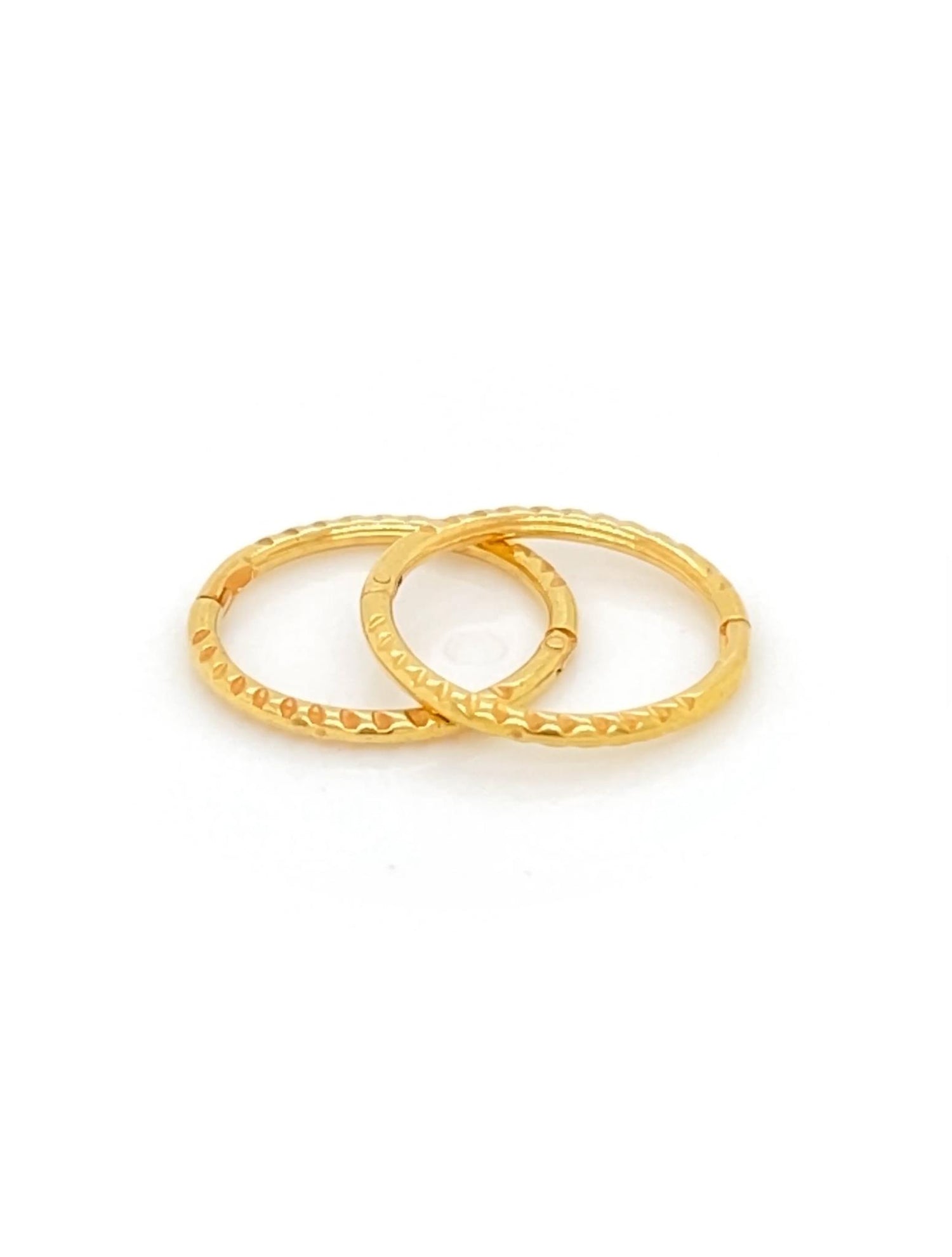 Small Twist Hinged Sleeper Hoop Earrings in 22ct Gold