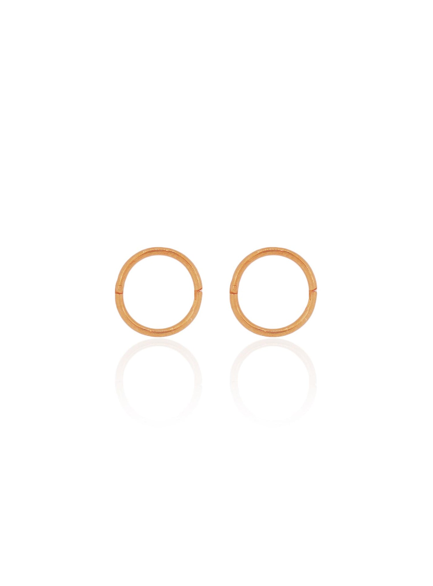 Mini Baby Plain Hinged Sleeper Earrings in 9ct Rose Gold
