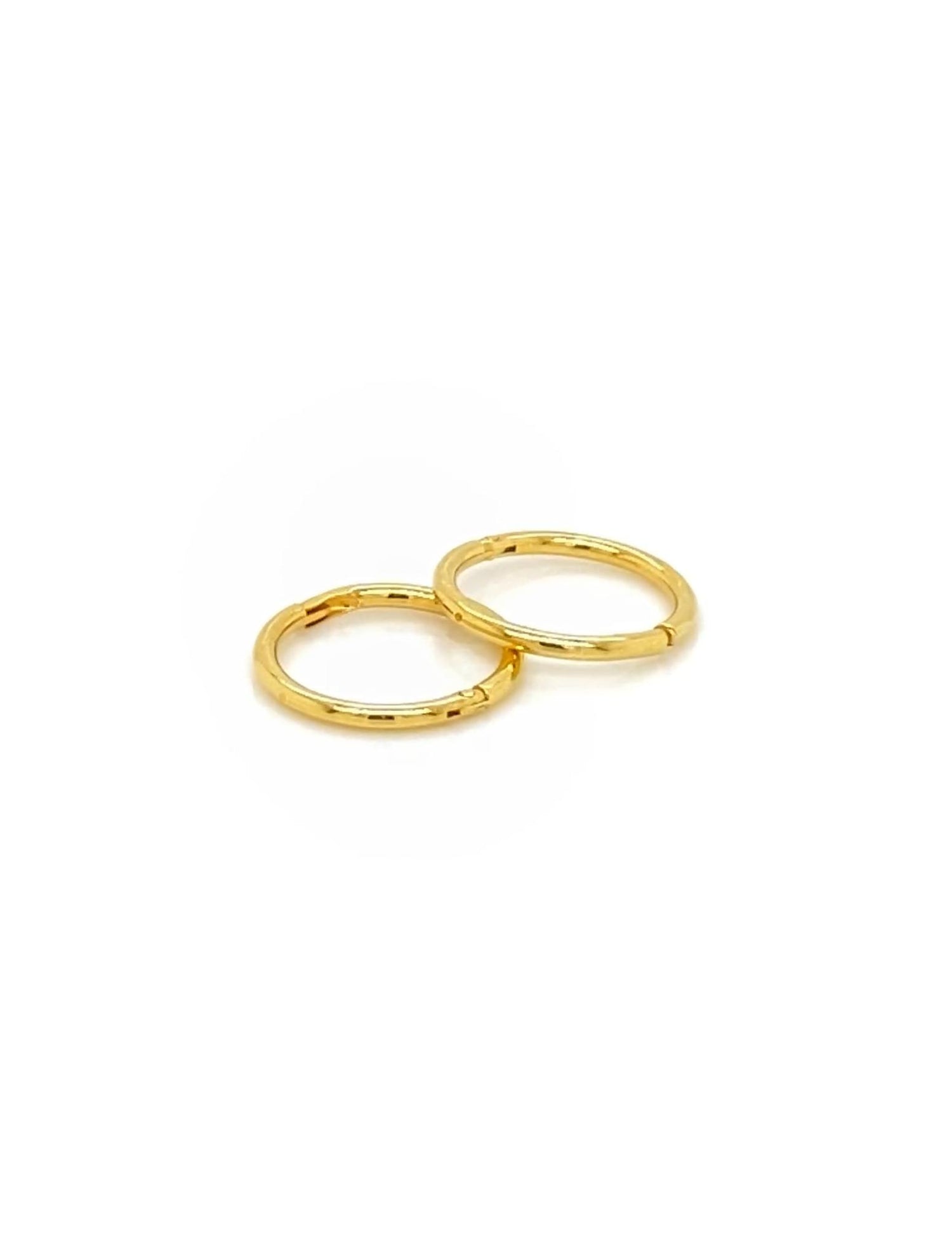 Mini Baby Plain Hinged Sleeper Earrings in 9ct Gold