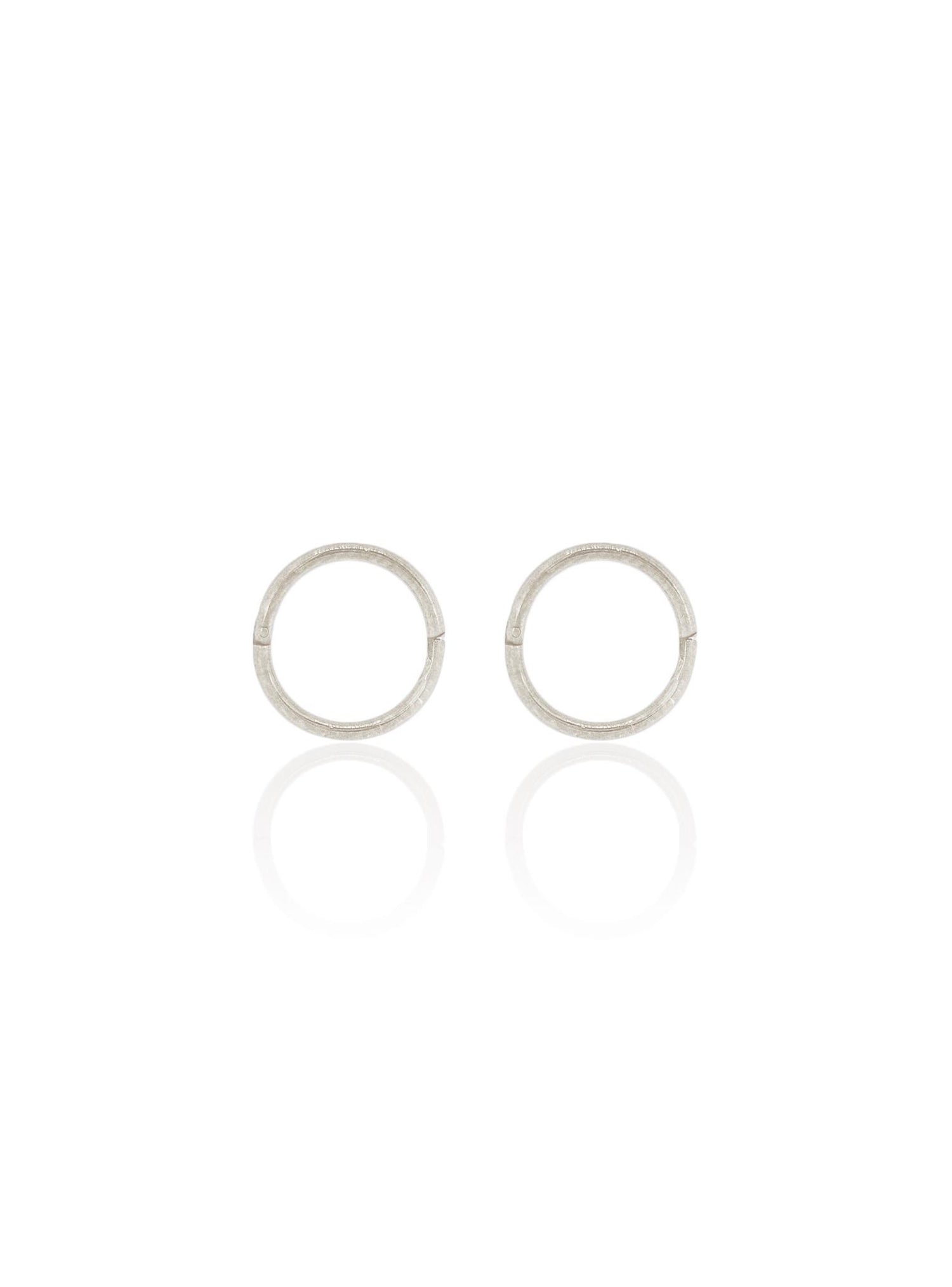Mini Baby Plain Hinged Sleeper Earrings in Sterling Silver