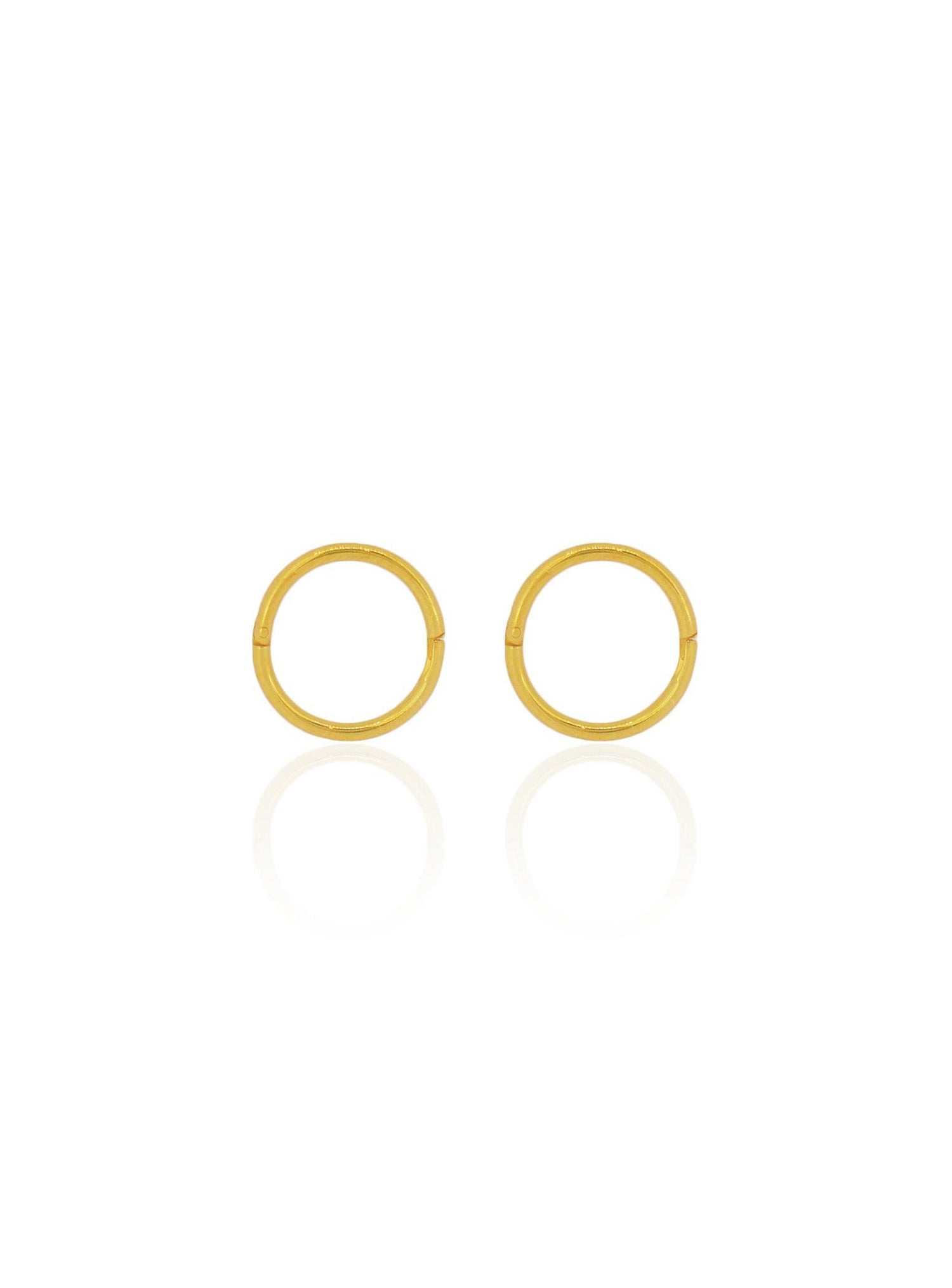 Mini Baby Plain Hinged Sleeper Earrings in 22ct Gold