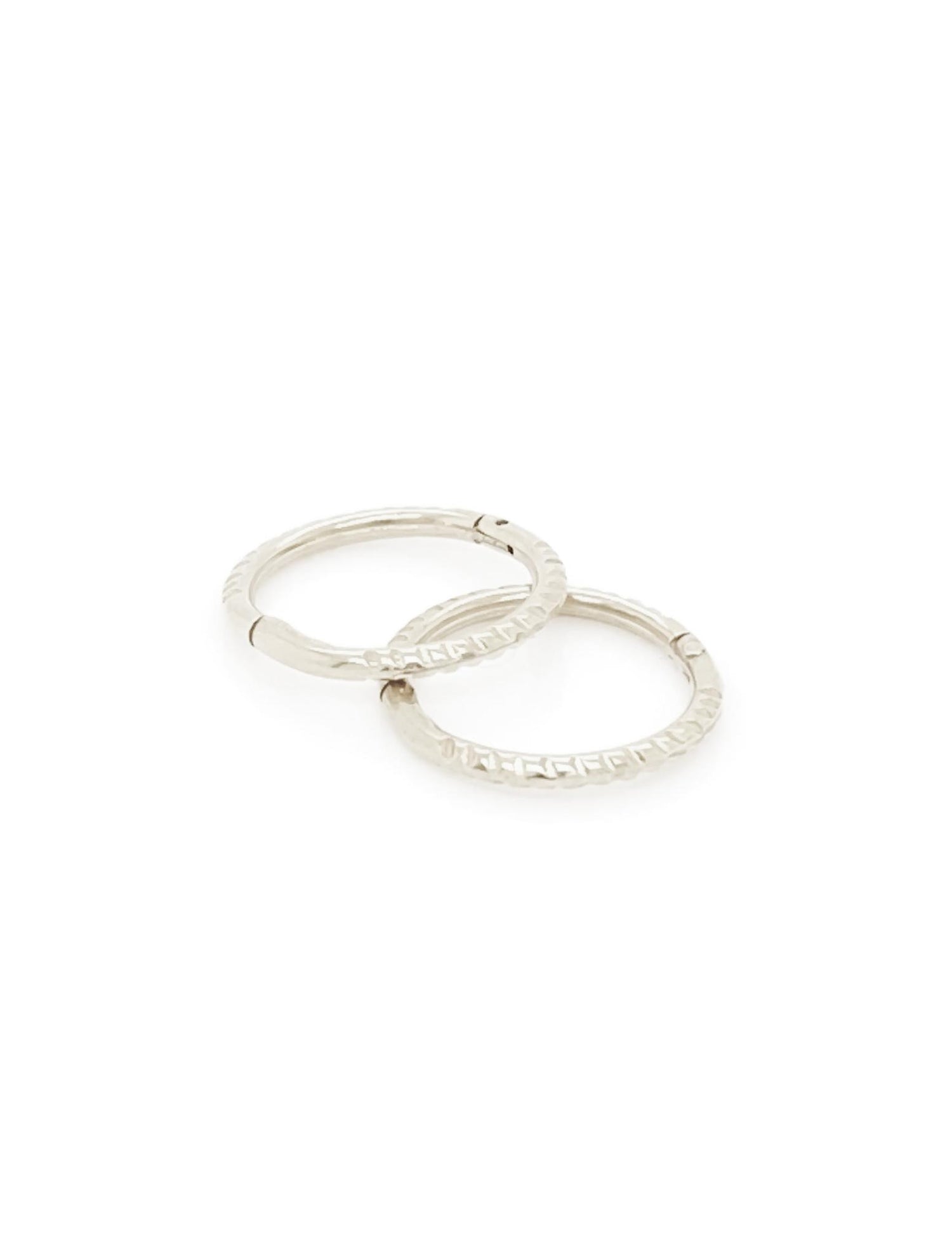 Mini Baby Twist Hinged Sleeper Earrings in 9ct White Gold