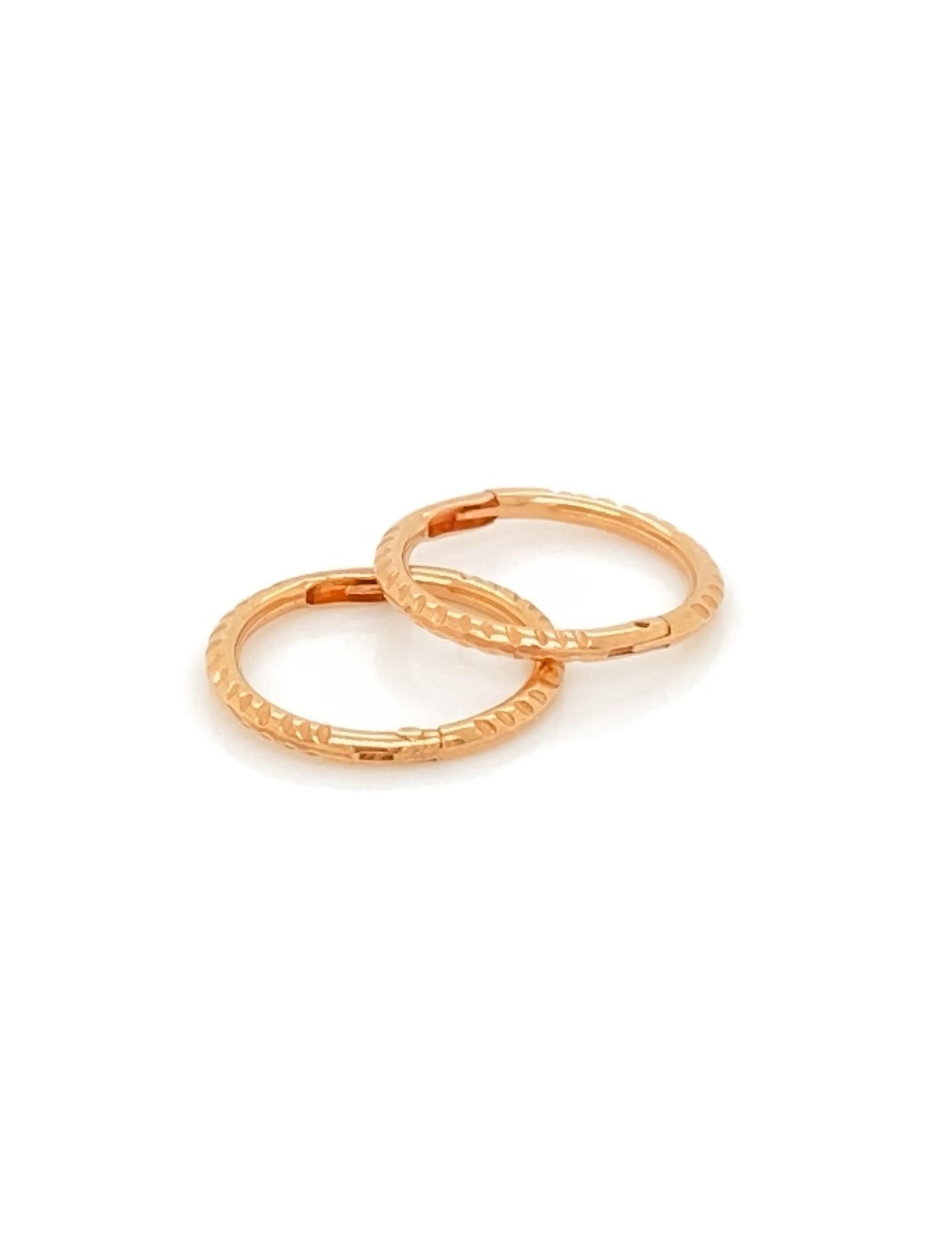Mini Baby Twist Hinged Sleeper Earrings in 14ct Rose