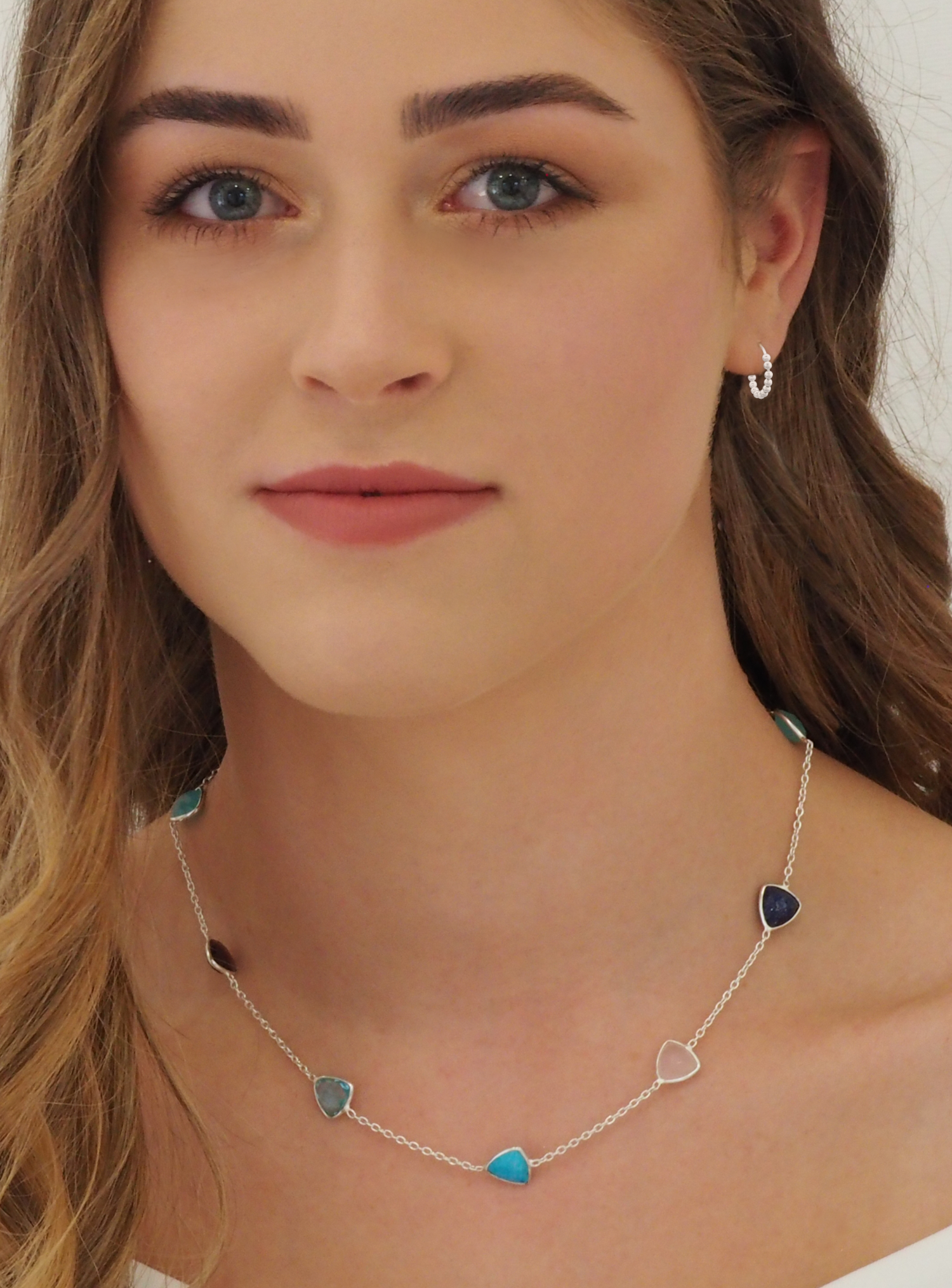 Elise Ball Beaded 12mm Hoop Earrings in Sterling Silver