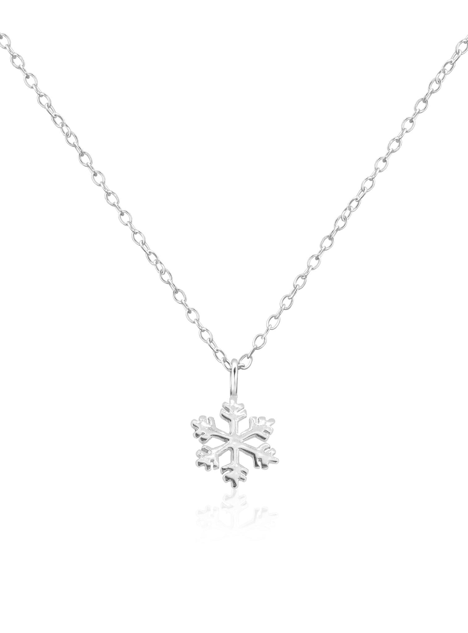 Dakota Snowflake Charm Necklace in Sterling Silver