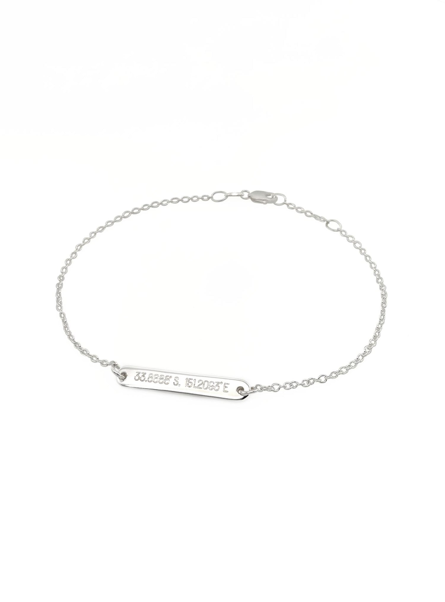 Personalised Bar Tag Anklet in Sterling Silver