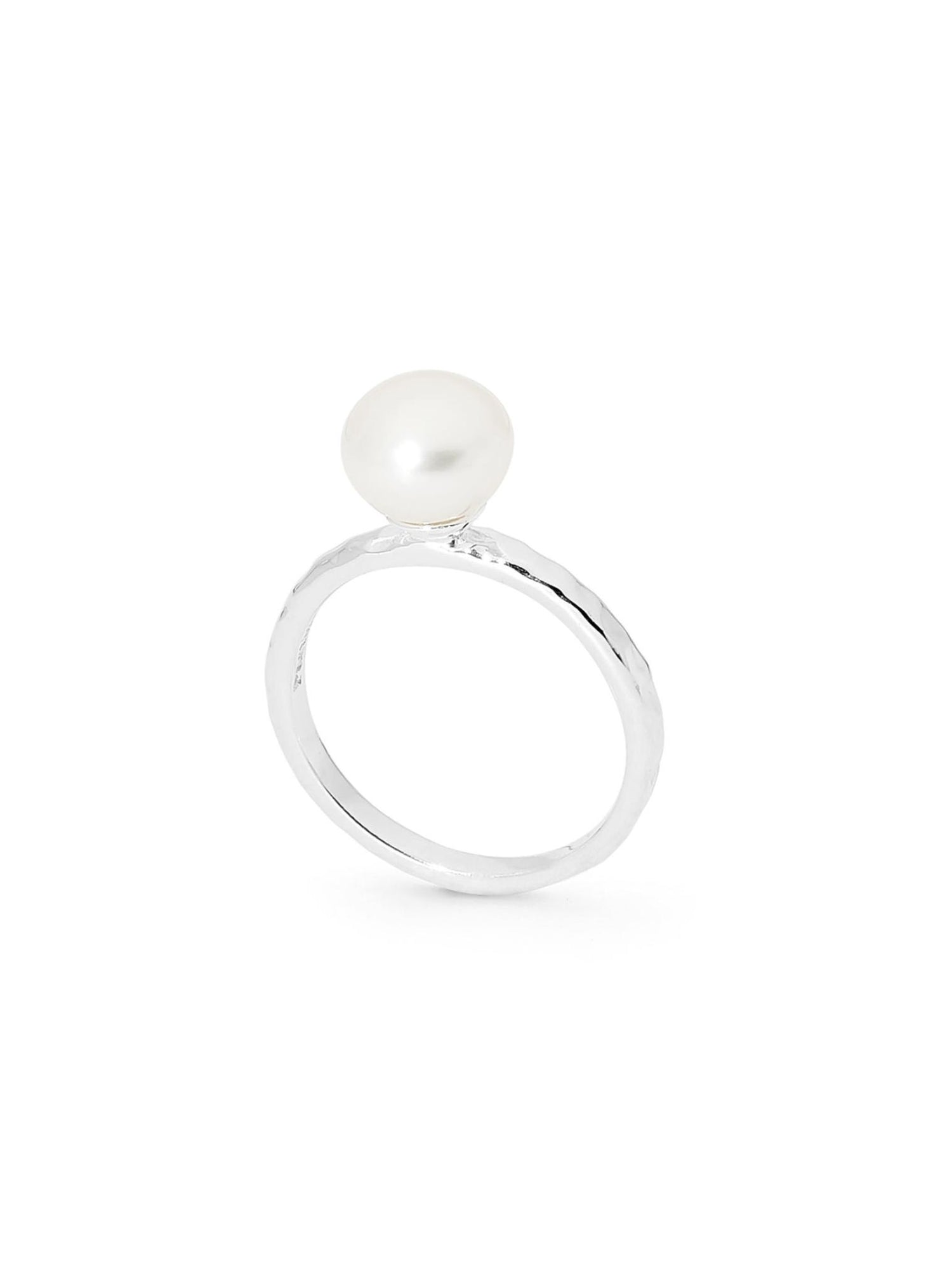 Pastiche Freshwater Pearl Stacking Ring in Sterling Silver