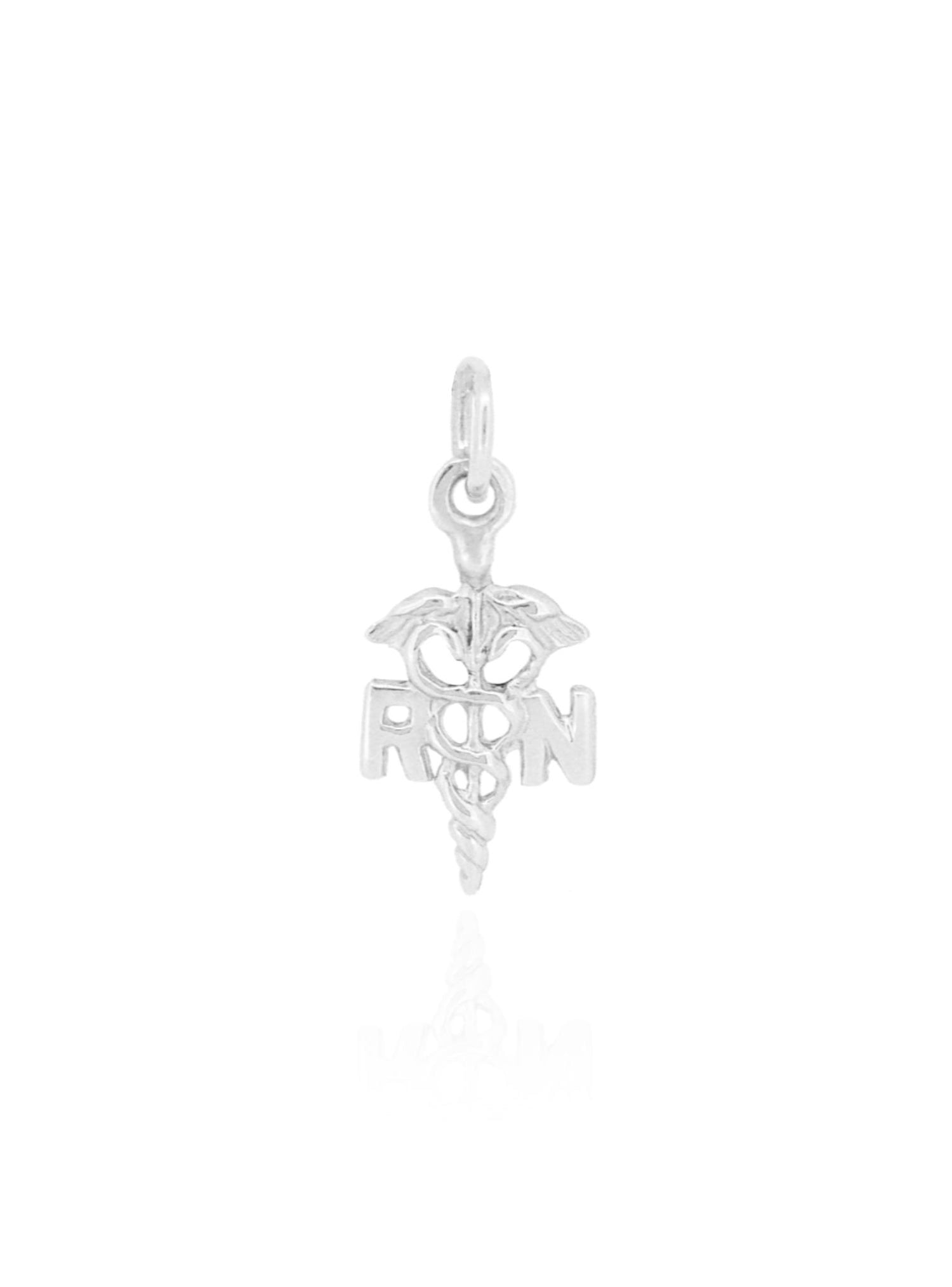 Medical Registered Nurse Rn Charm in Sterling Silver