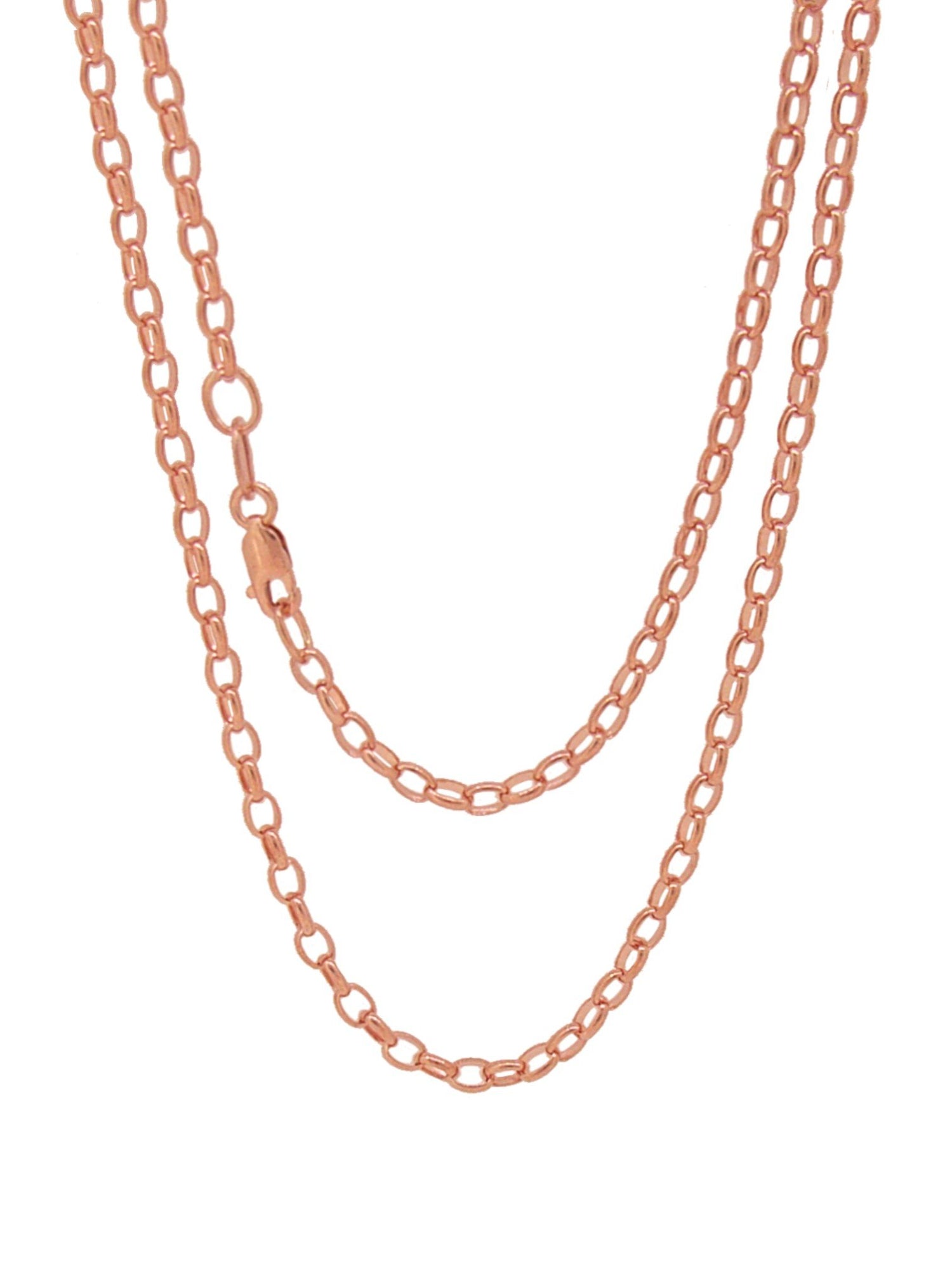Oval 2.4mm Belcher Necklace Chain in 9ct Rose Gold
