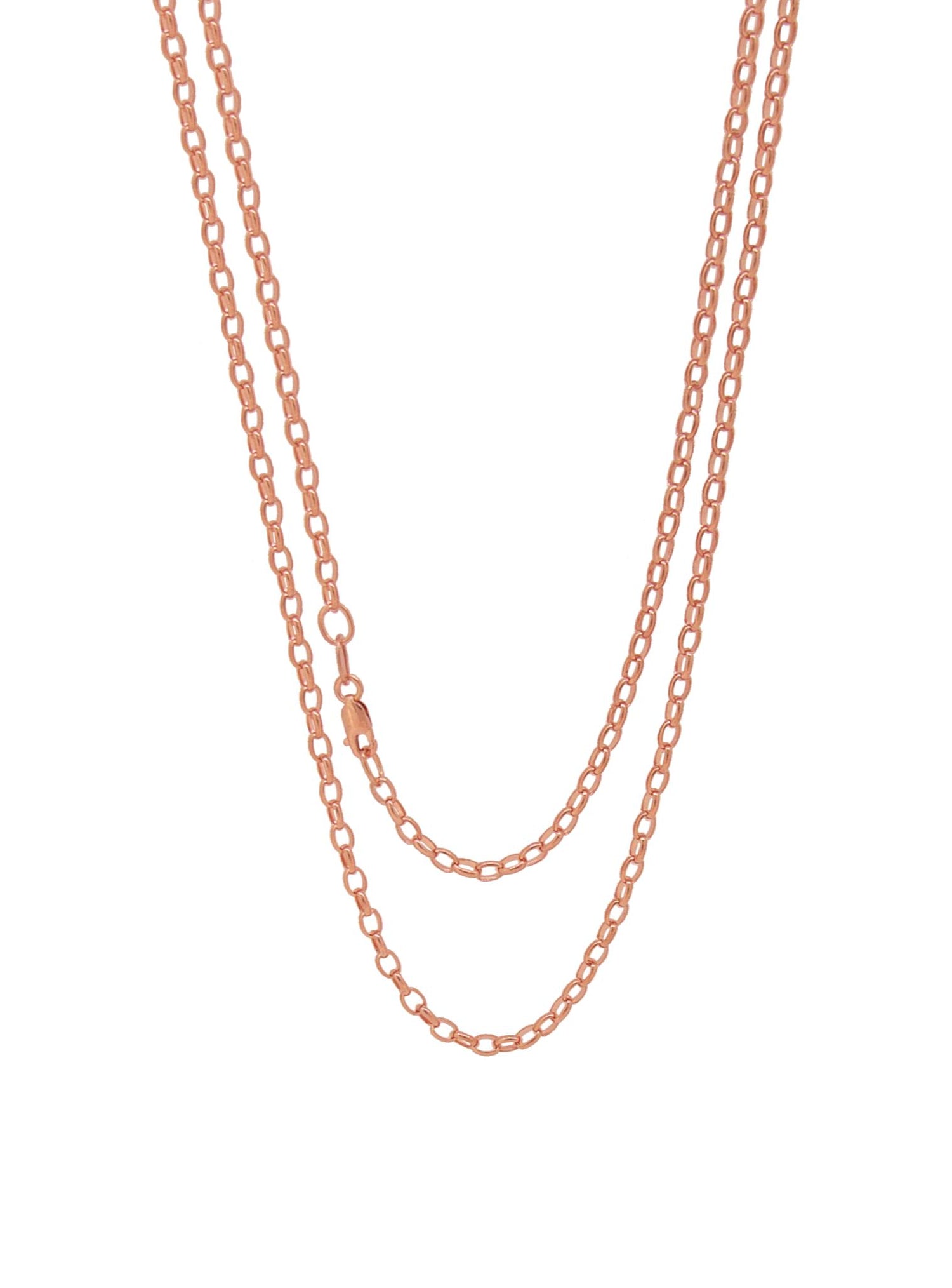 Oval 2.4mm Belcher Necklace Chain in 9ct Rose Gold