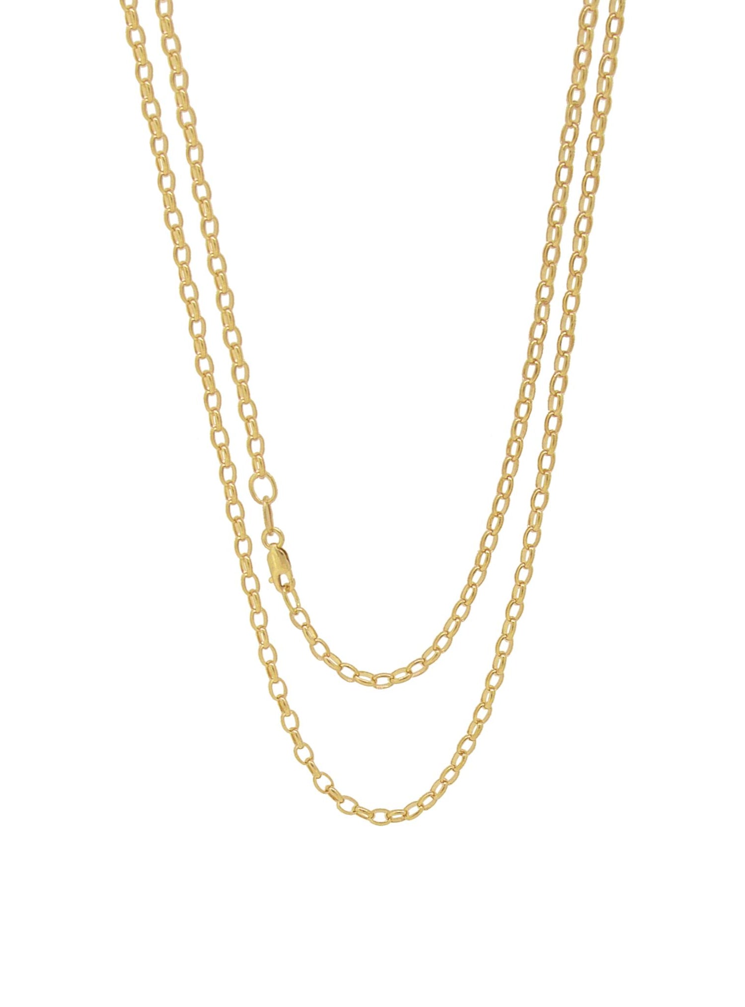Oval 2.4mm Belcher Necklace Chain in 9ct Gold