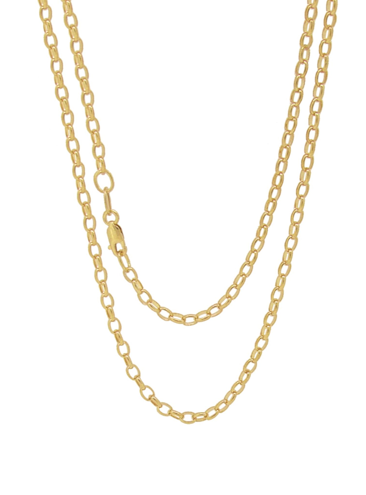 Oval 2.4mm Belcher Necklace Chain in 9ct Gold
