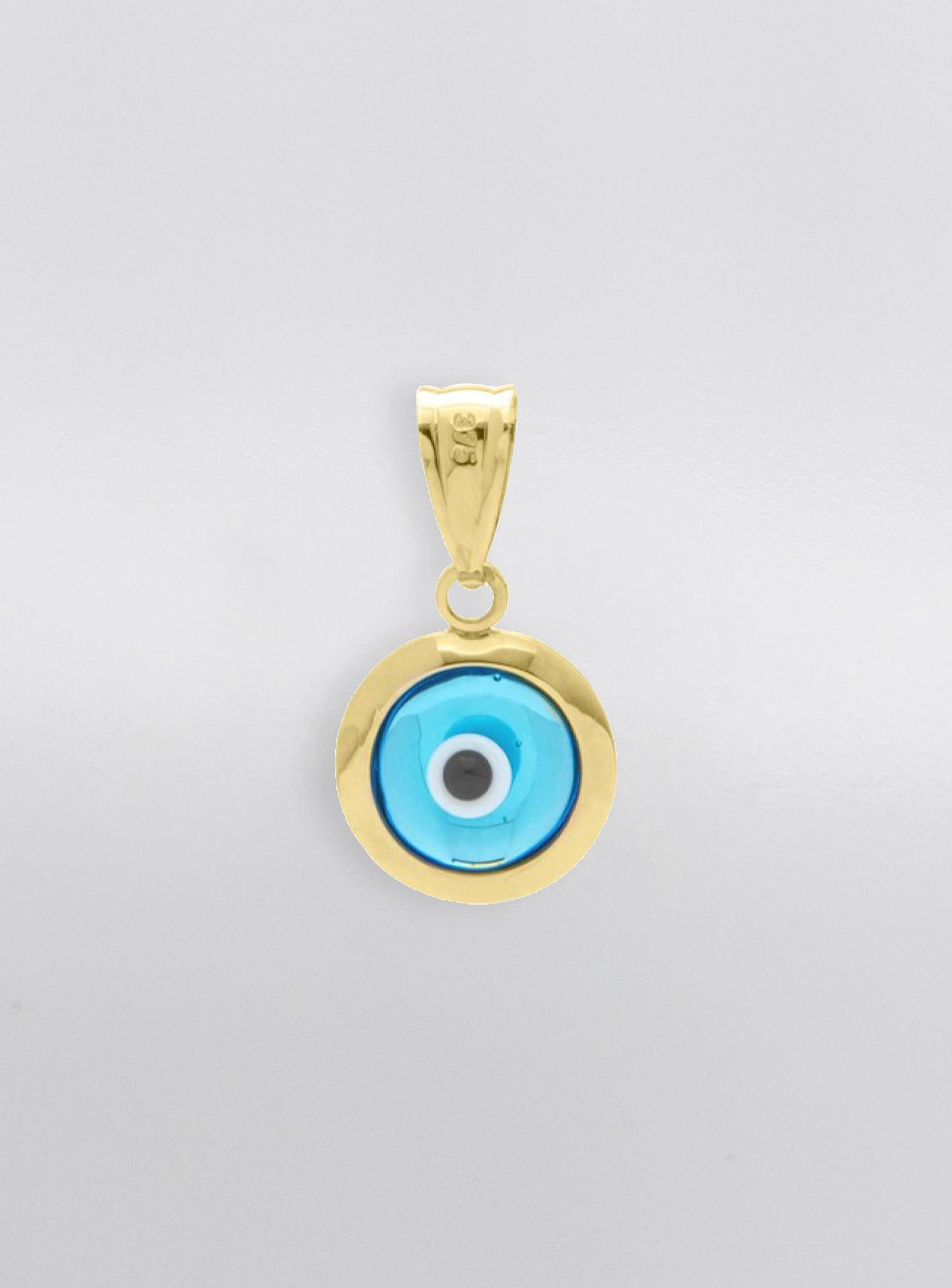Good Luck Protection Evil Eye Charm Pendant in 9ct Gold