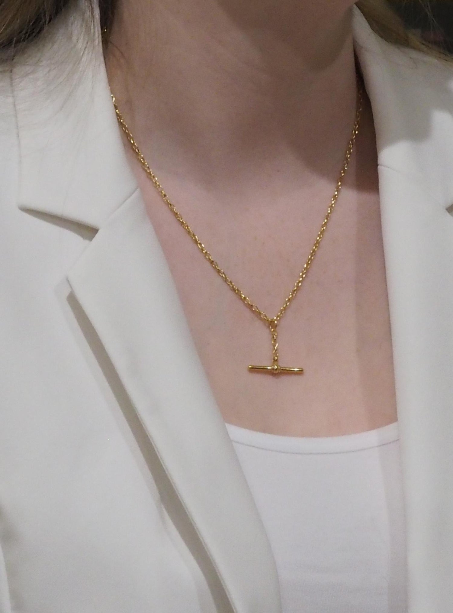 Dakota T Bar Fob Belcher Necklace in Gold