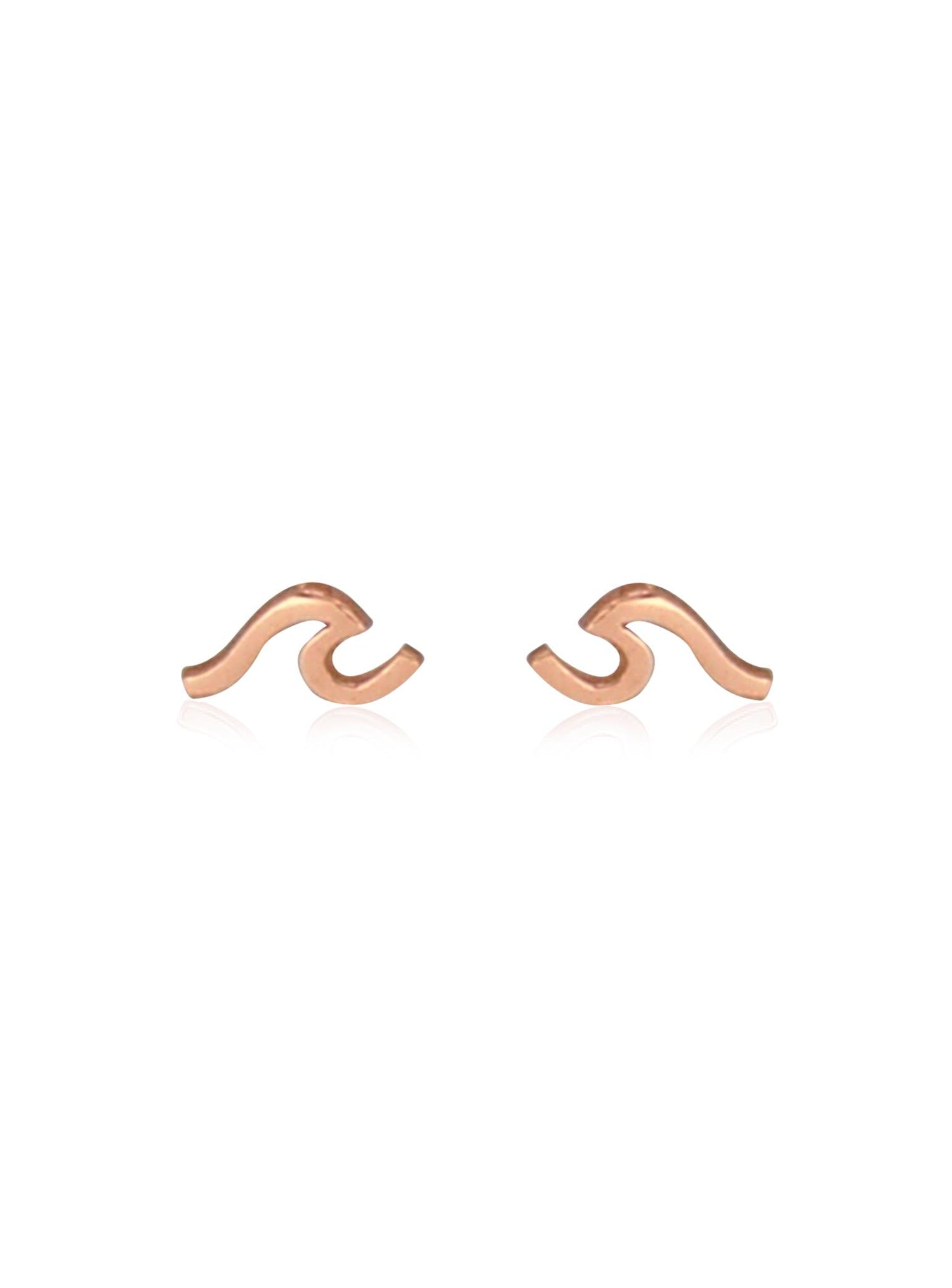 Nalu Ocean Wave Stud Earrings in 9ct Rose Gold
