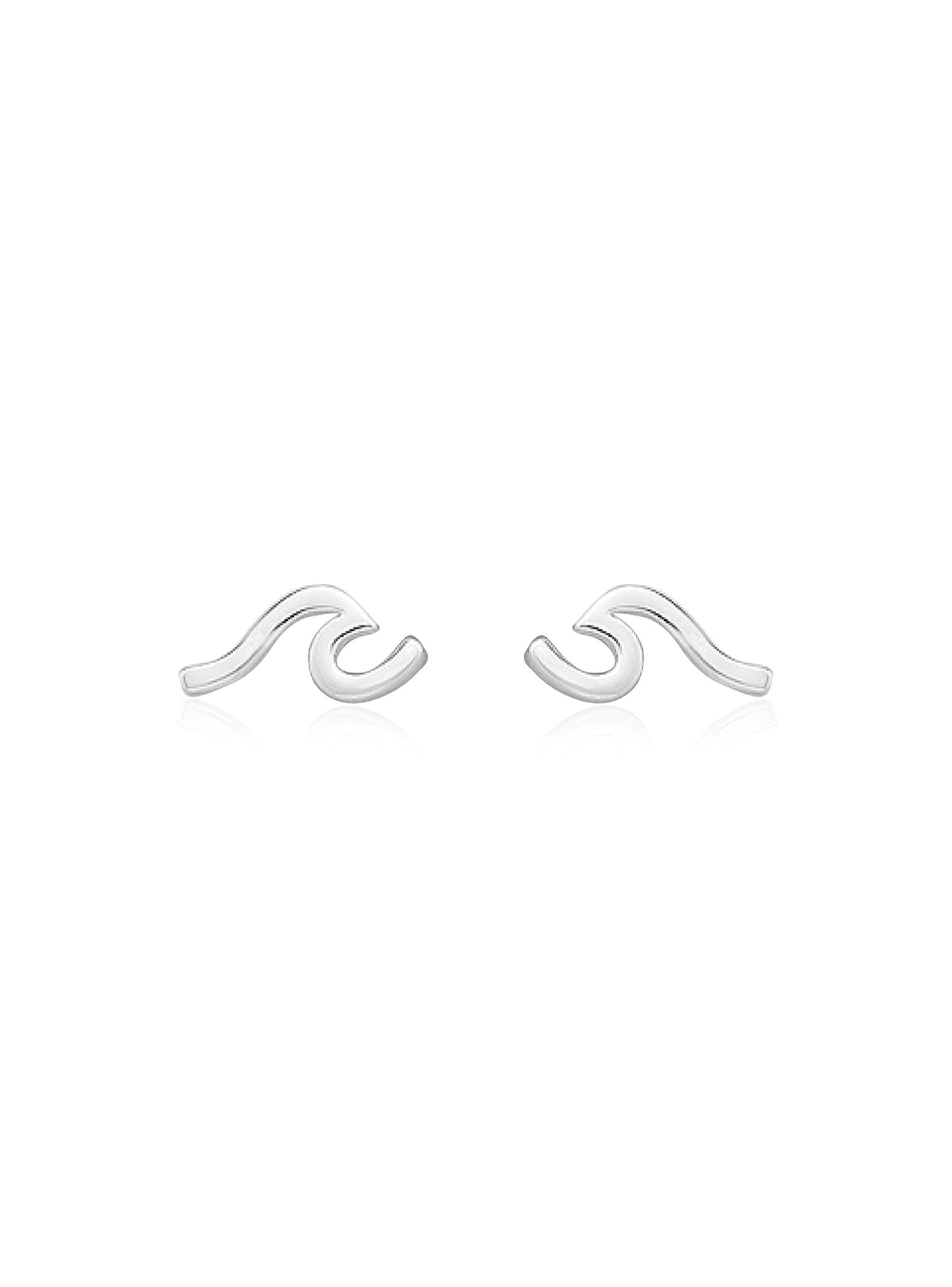 Nalu Ocean Wave Stud Earrings in Sterling Silver