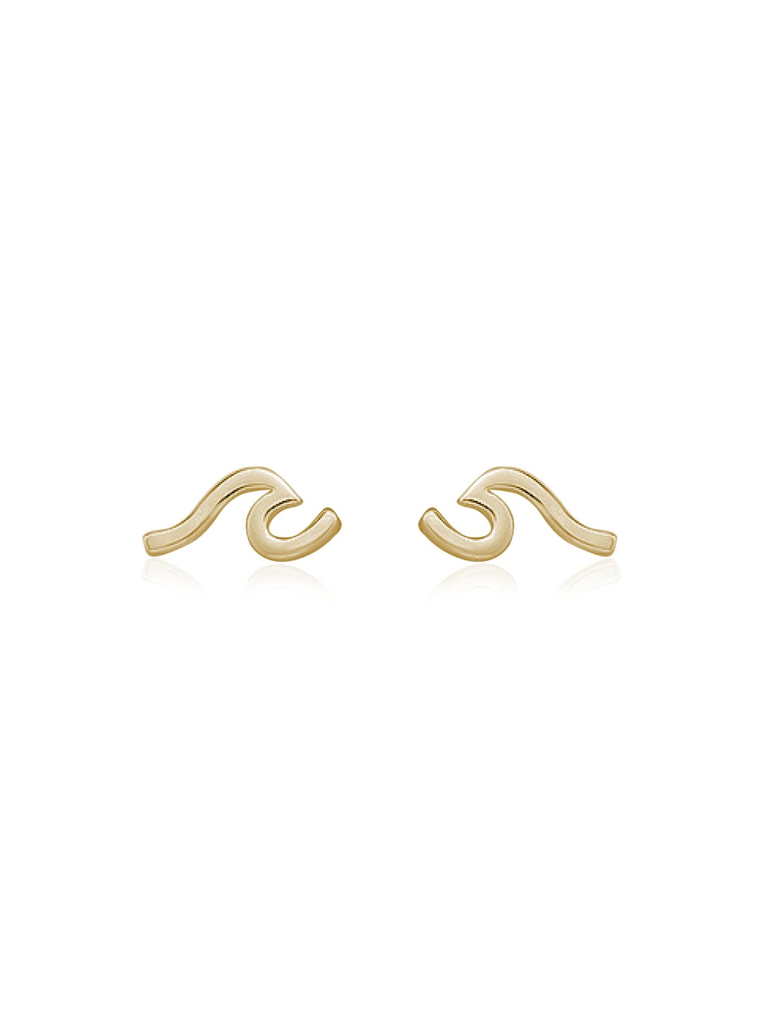 Nalu Ocean Wave Stud Earrings in 9ct Gold