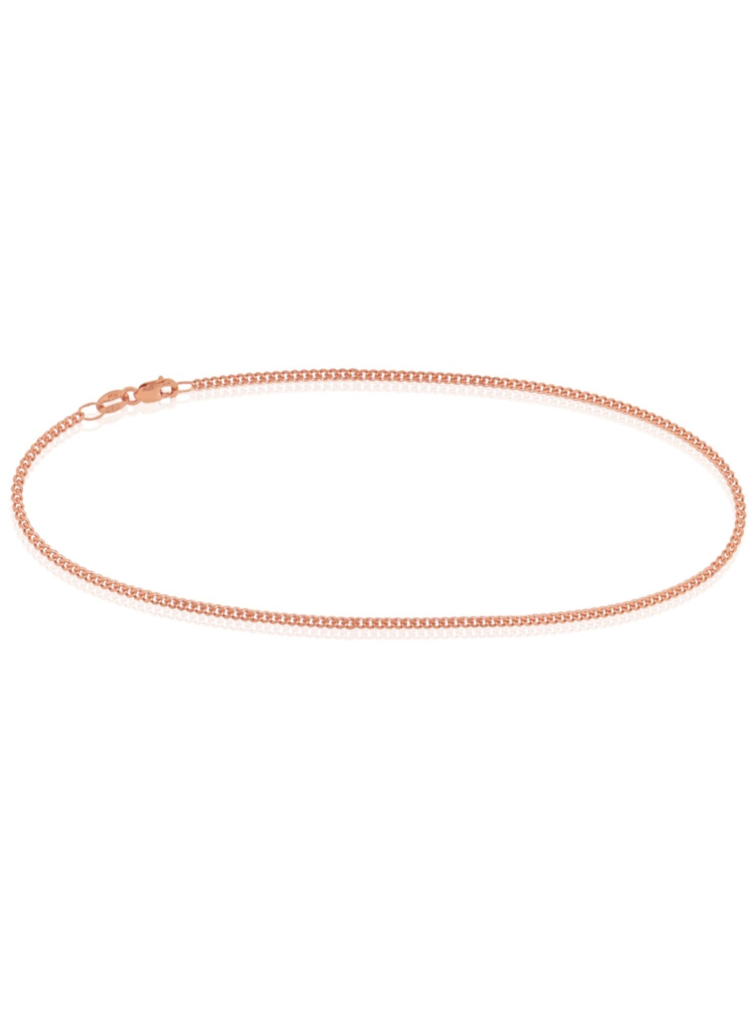Simple Curb Bracelet Chain in 9ct Rose Gold