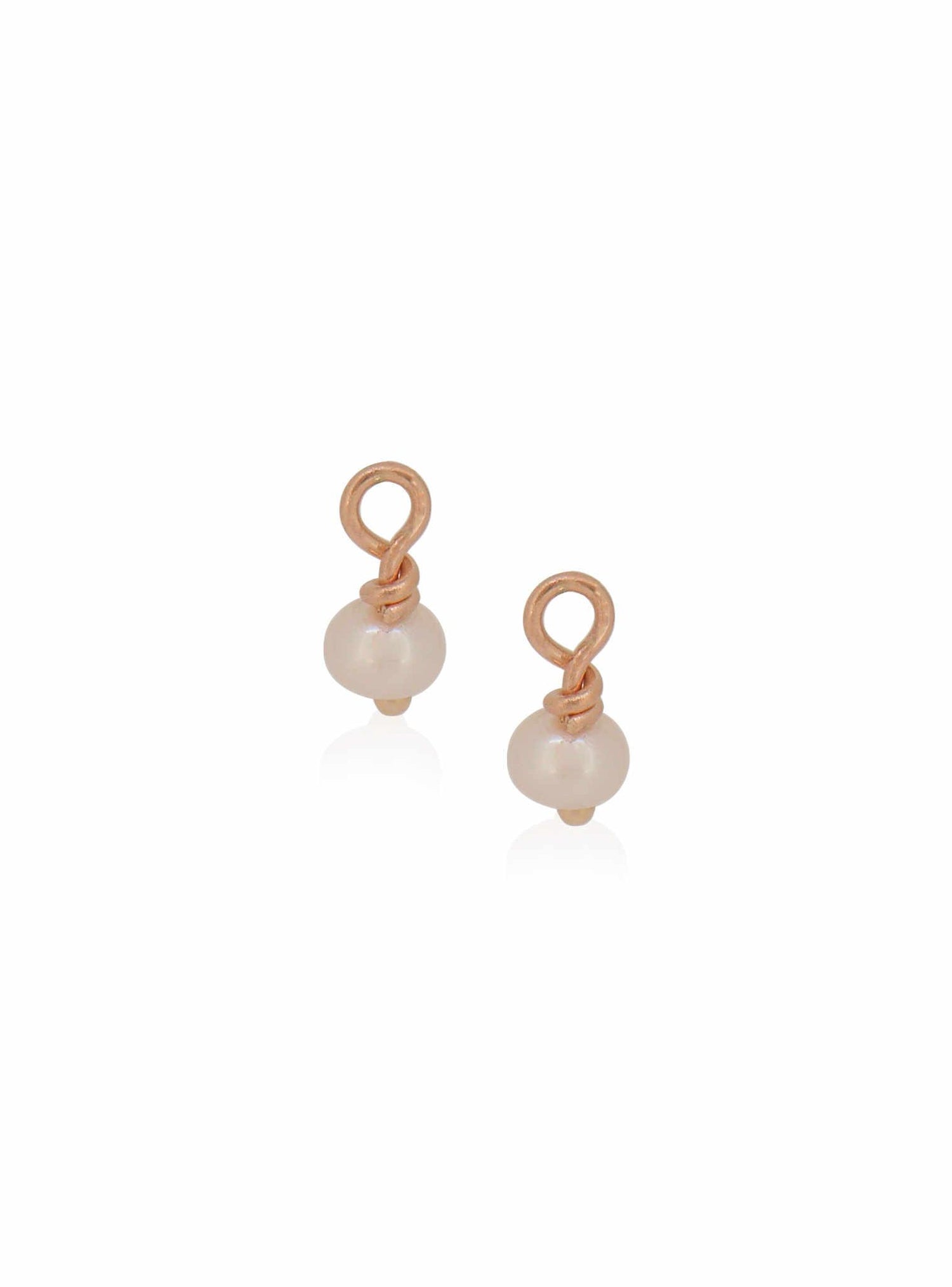 Teeny Tiny Pearl Drops for Sleeper Earrings in 9ct Rose Gold