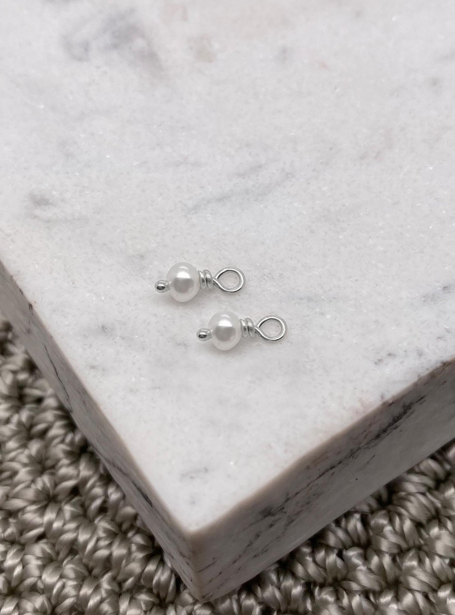 Teeny Tiny Pearl Drops for Sleeper Earrings in Sterling Silver