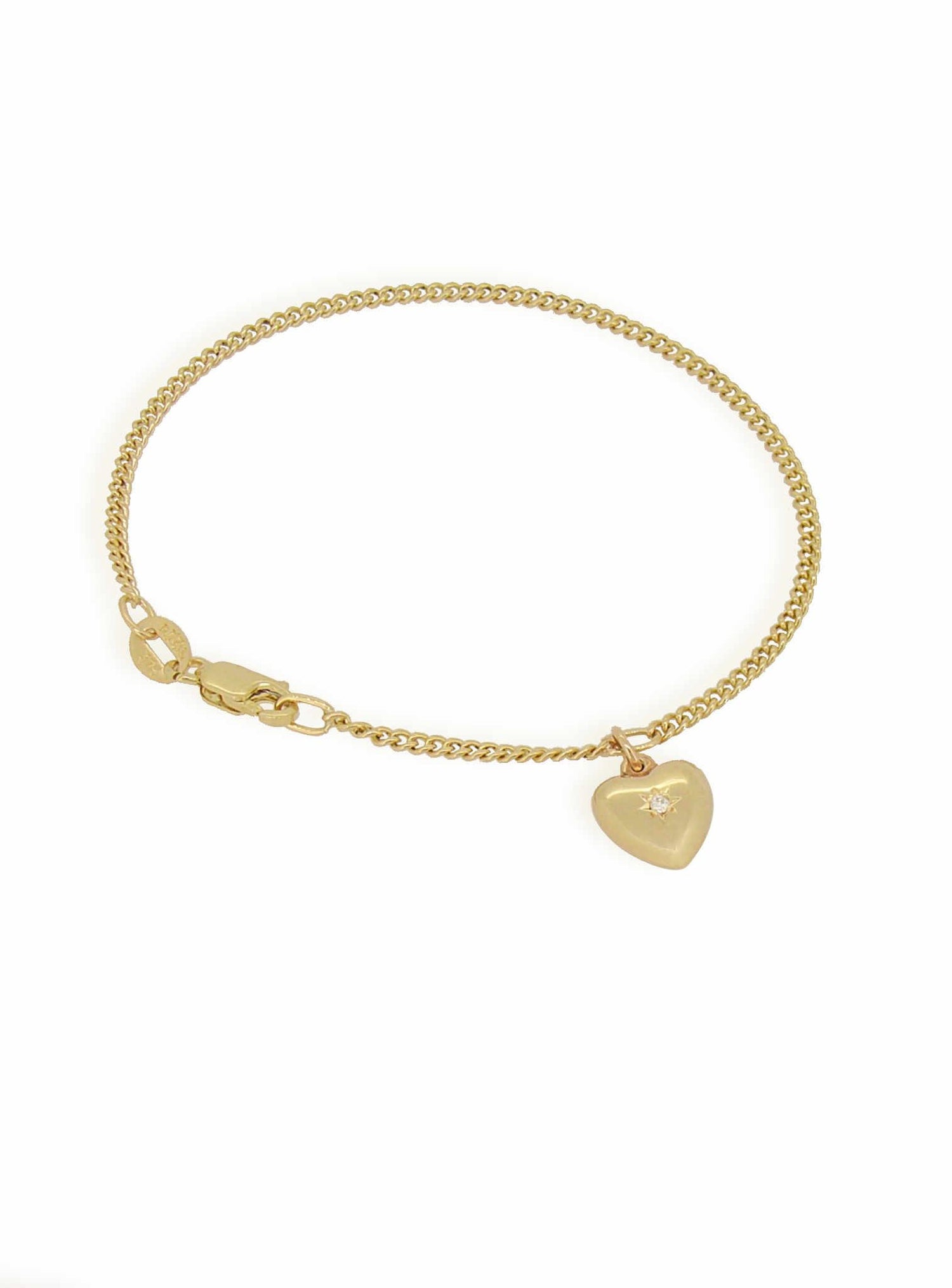 Aurelia Diamond Love Heart Charm Bracelet in 9ct Gold