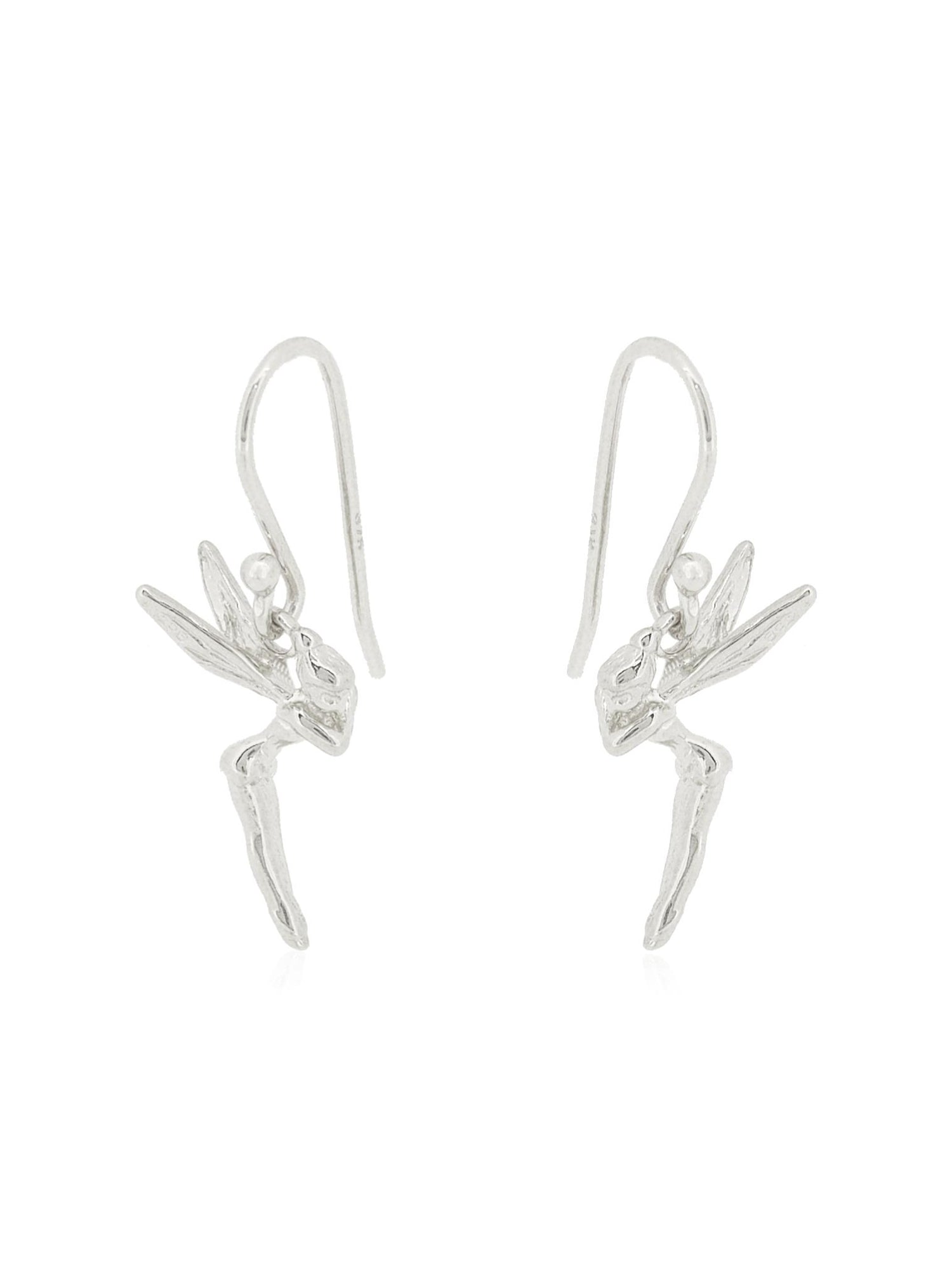 Tinkerbell Fairy Charm Earrings in Sterling Silver