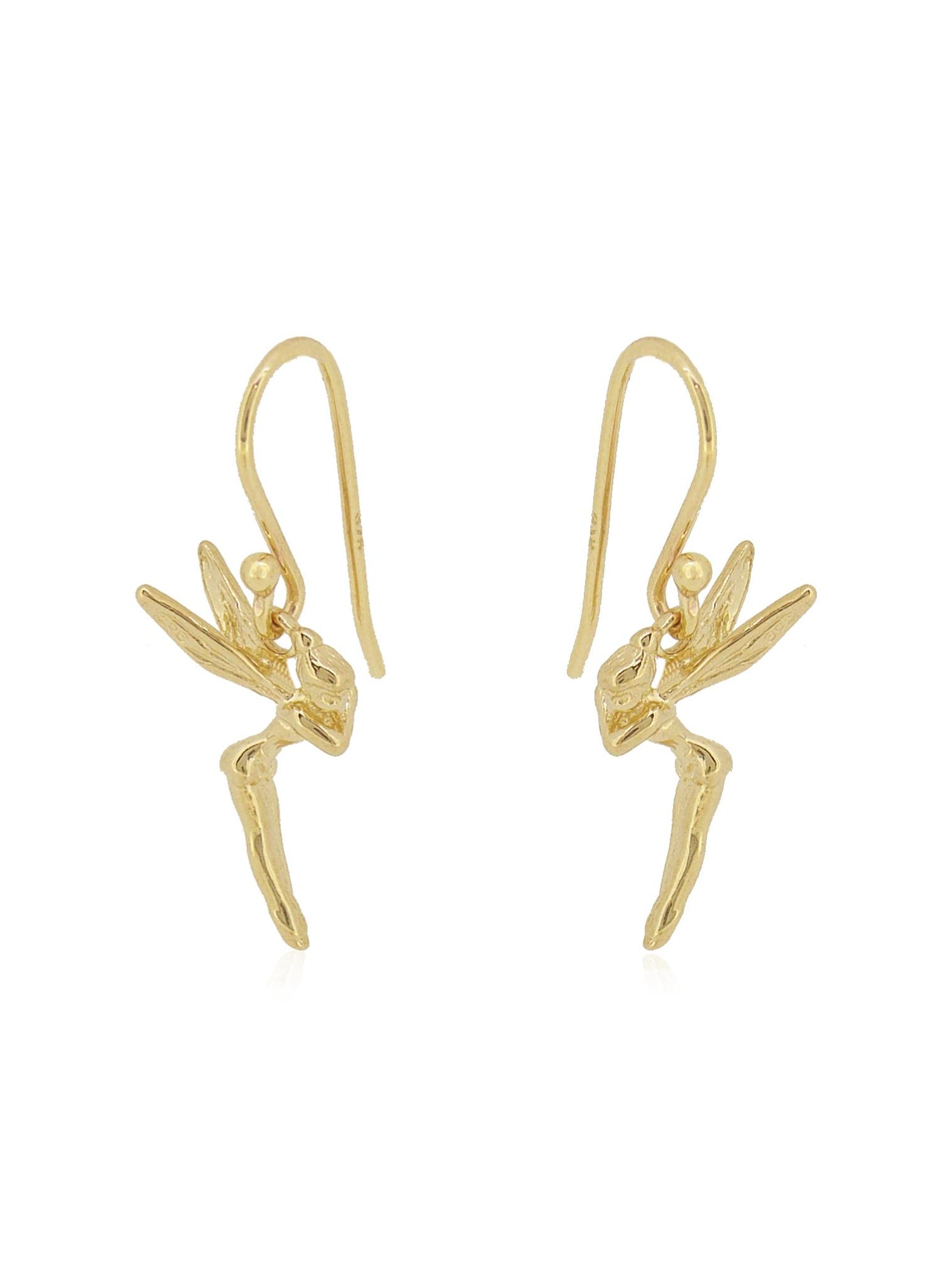 Tinkerbell Fairy Charm Earrings in 9ct Gold