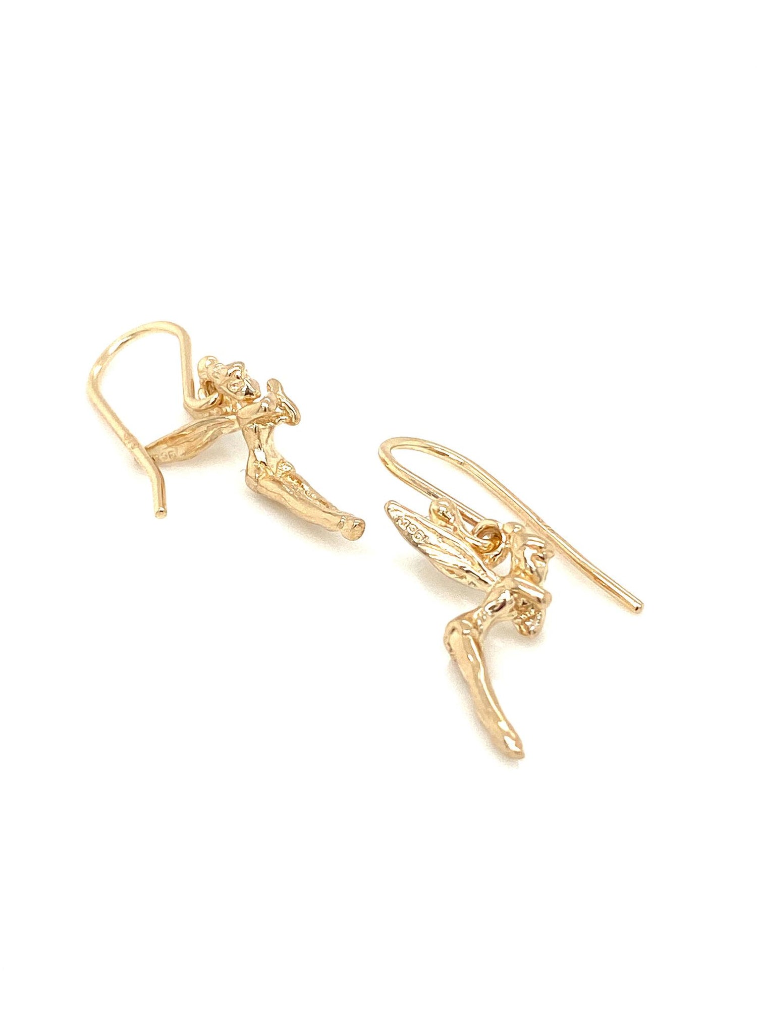 Tinkerbell Fairy Charm Earrings in 9ct Gold