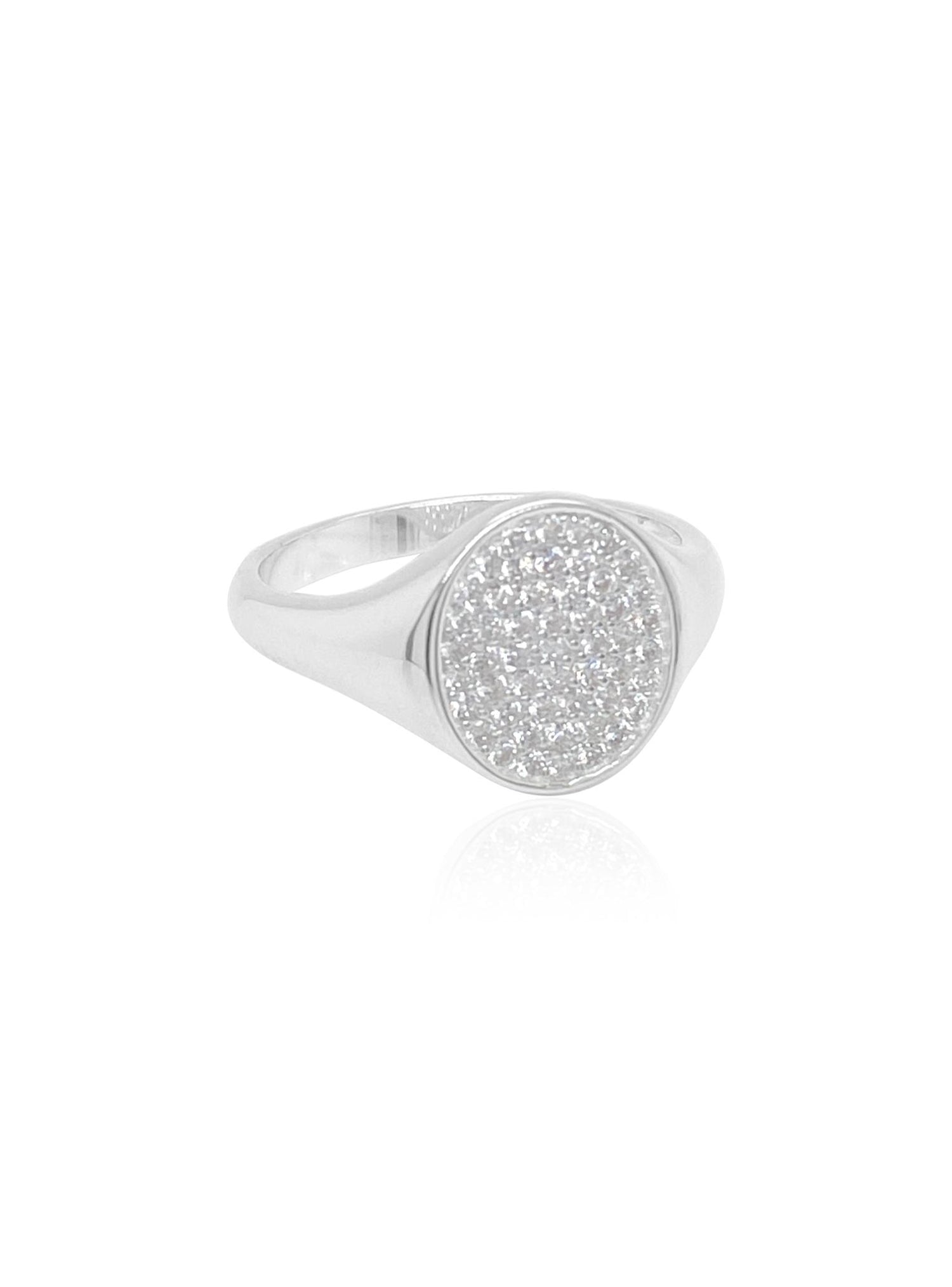 Shelby Cz Signet Ring in Sterling Silver